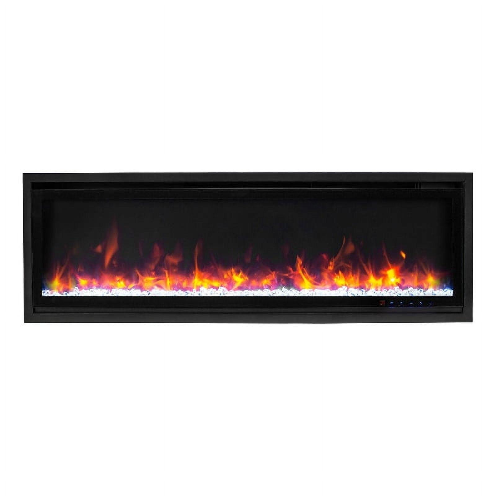 Kennedy II 50 Inch Black Smart Electric Fireplace with Multicolor Flame