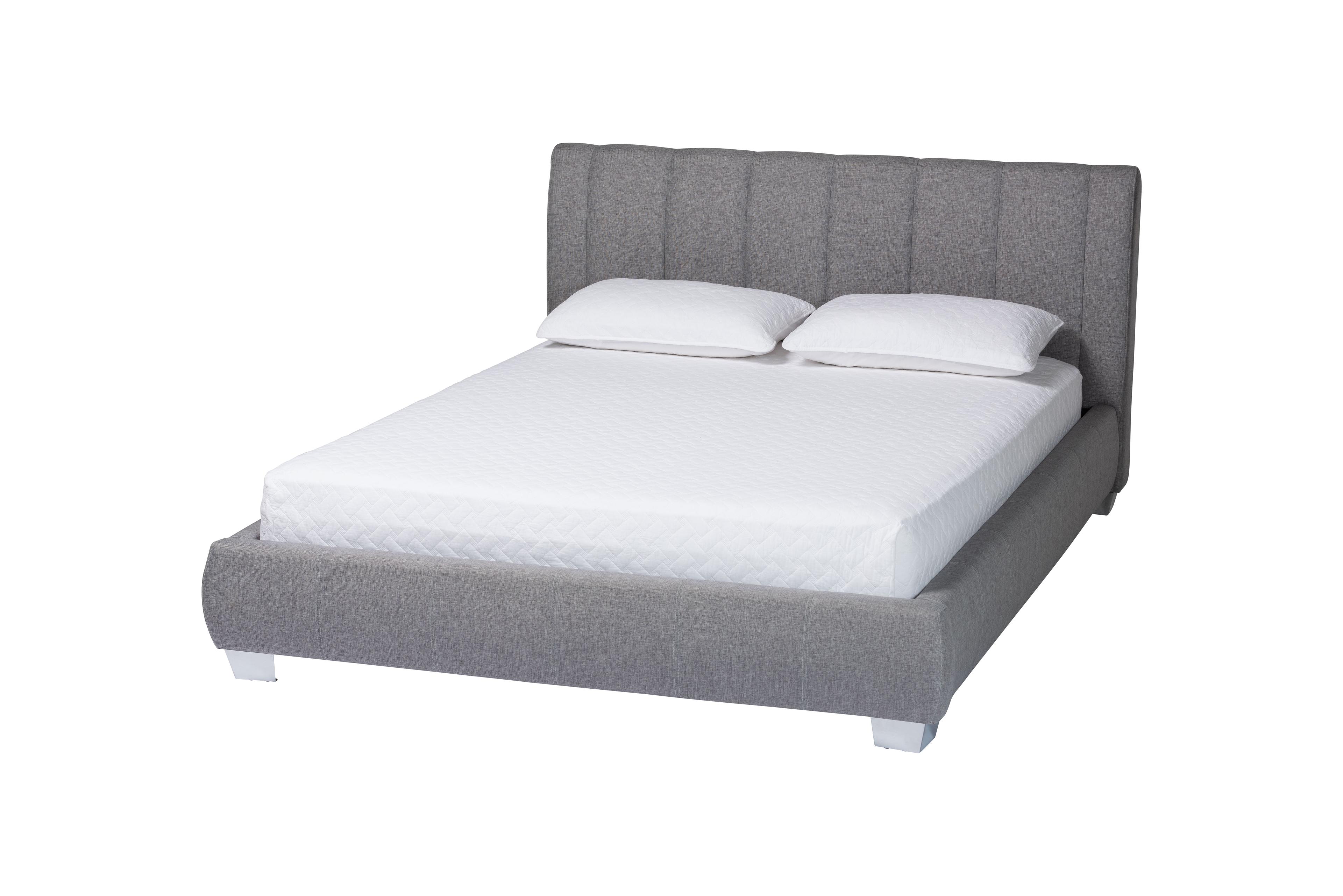 Queen Marzenia Contemporary Fabric Bed Gray - Baxton Studio