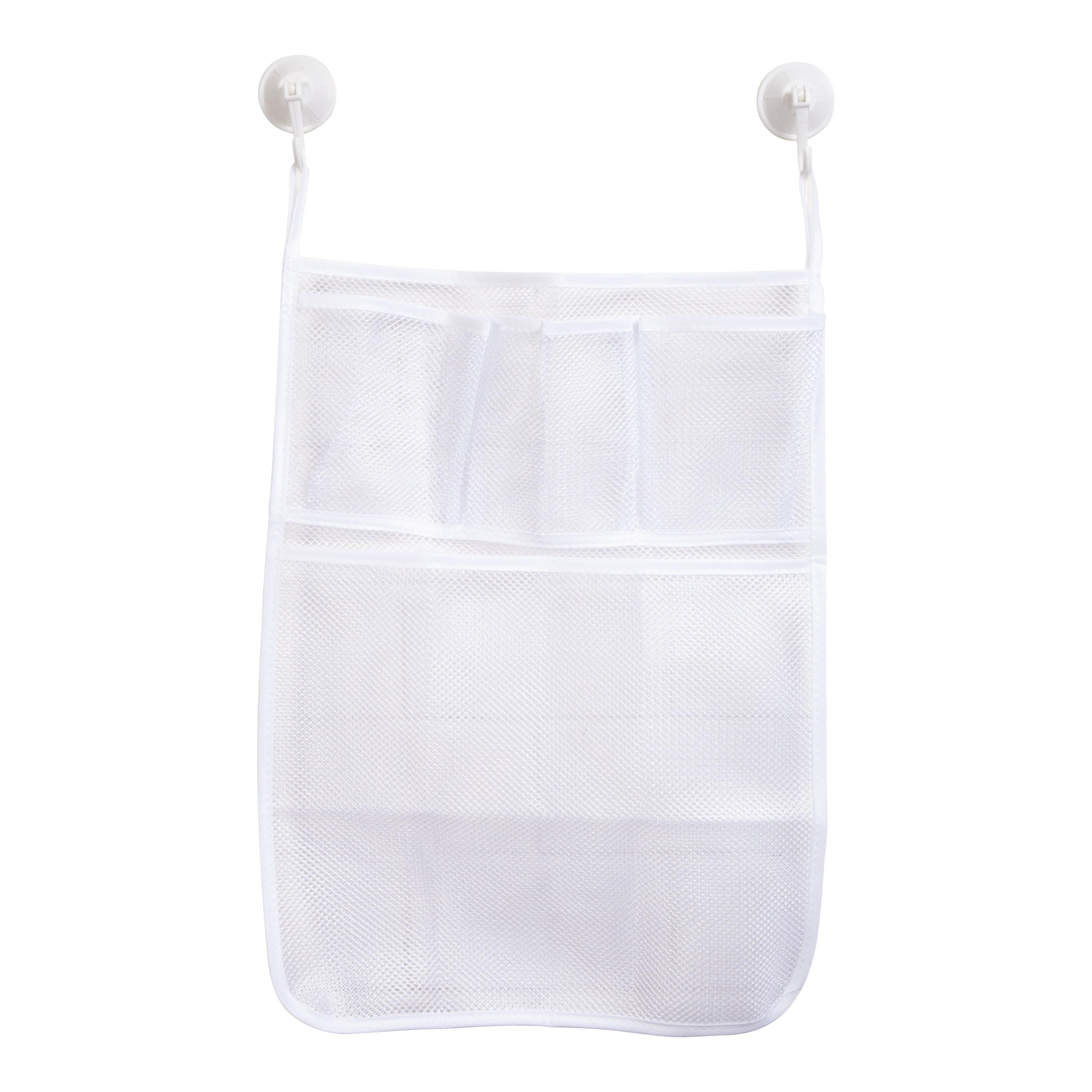 White Mesh 4-Pocket Suction Shower Caddy