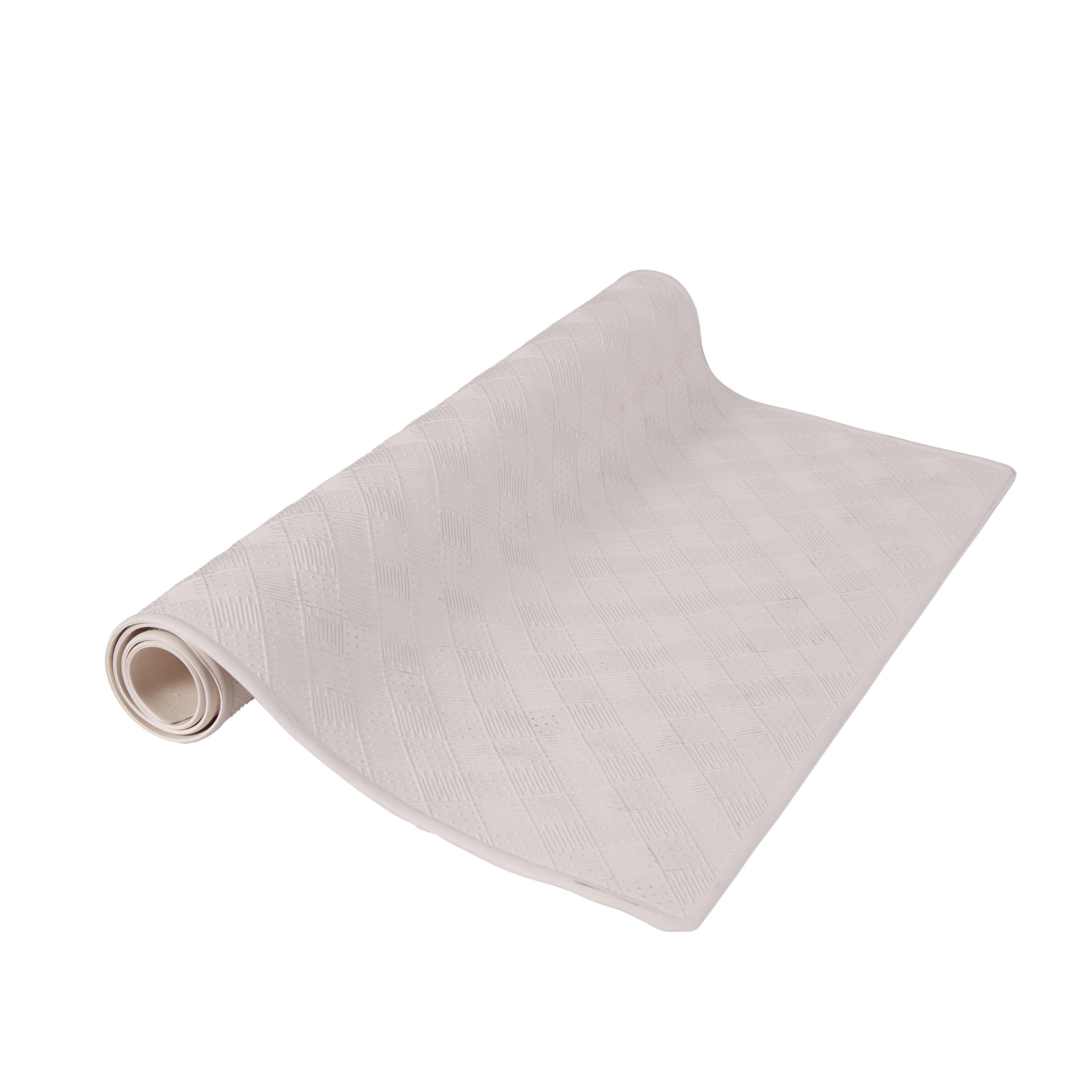 Kenney® Inside the Shower Textured Rubber Bath Mat with Suction Cups, 27.5" L x 15.5" W, Off White