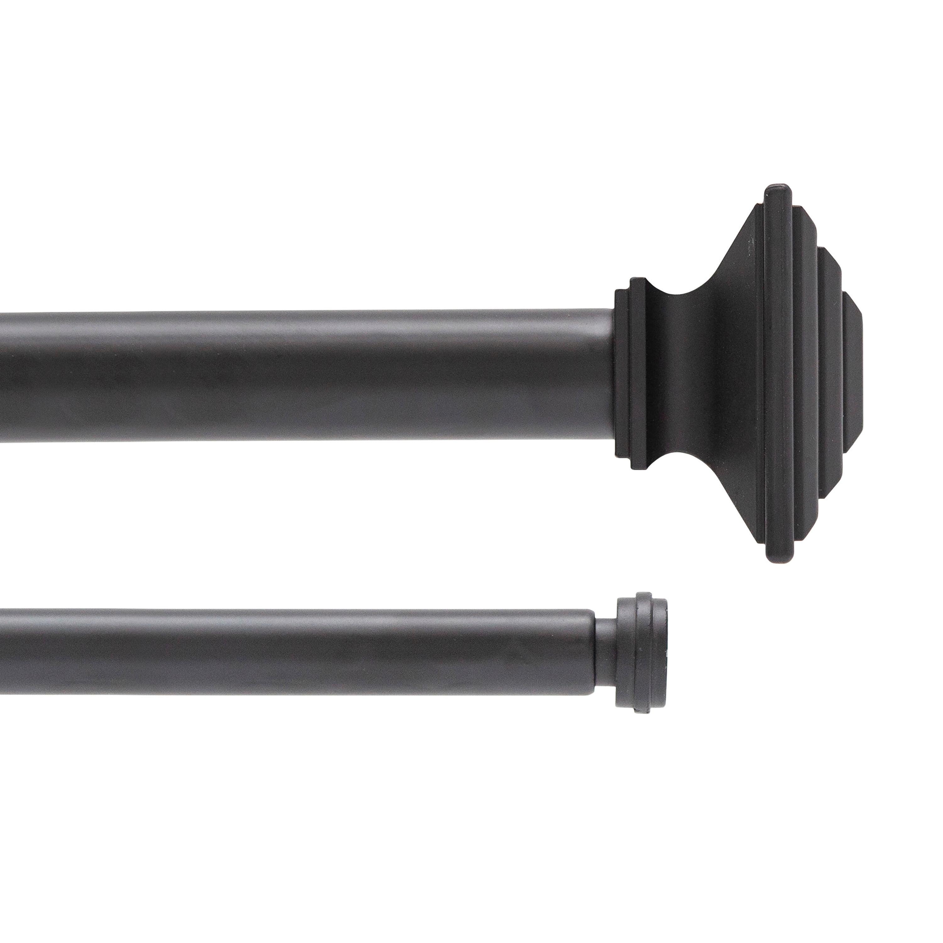 Kenney Mission Black Adjustable 1" Double Curtain Rod