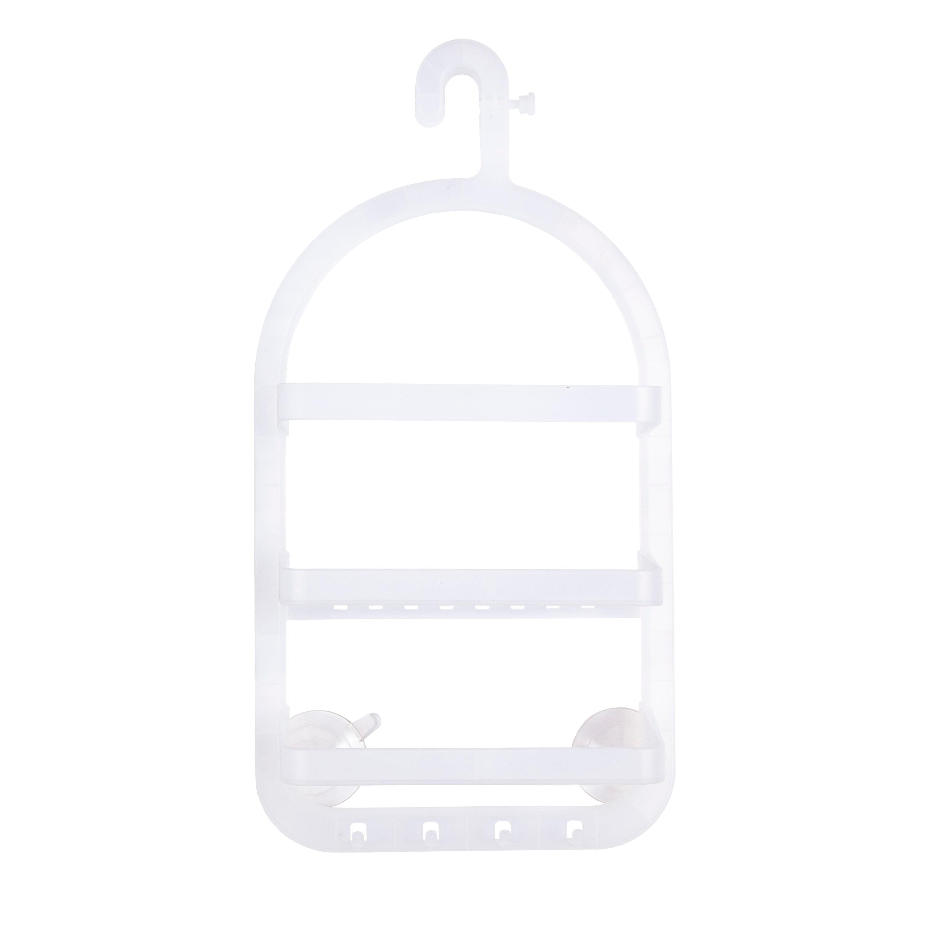 Frosted Plastic Hanging Shower Caddy with Suction Cups