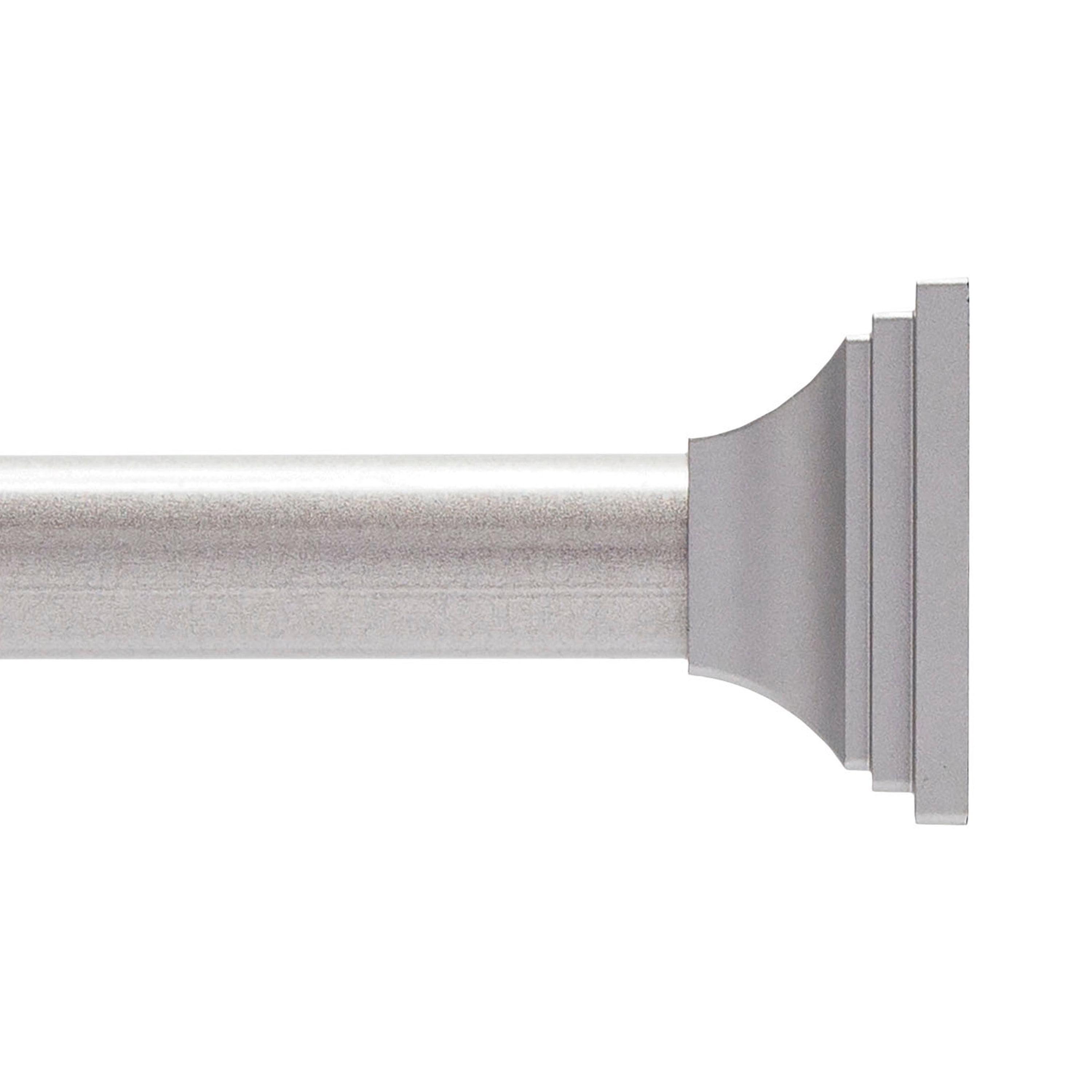 Kenney® Twist & Fit™ No Tools Decorative Gerrard Rust-Resistant Painted Steel Straight Tension Shower Curtain Rod, 42-72", Polished Pewter