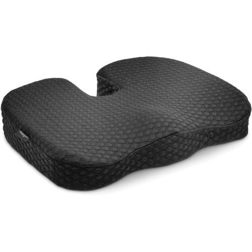 Black Memory Foam Ergonomic Seat Cushion with Cool-Gel