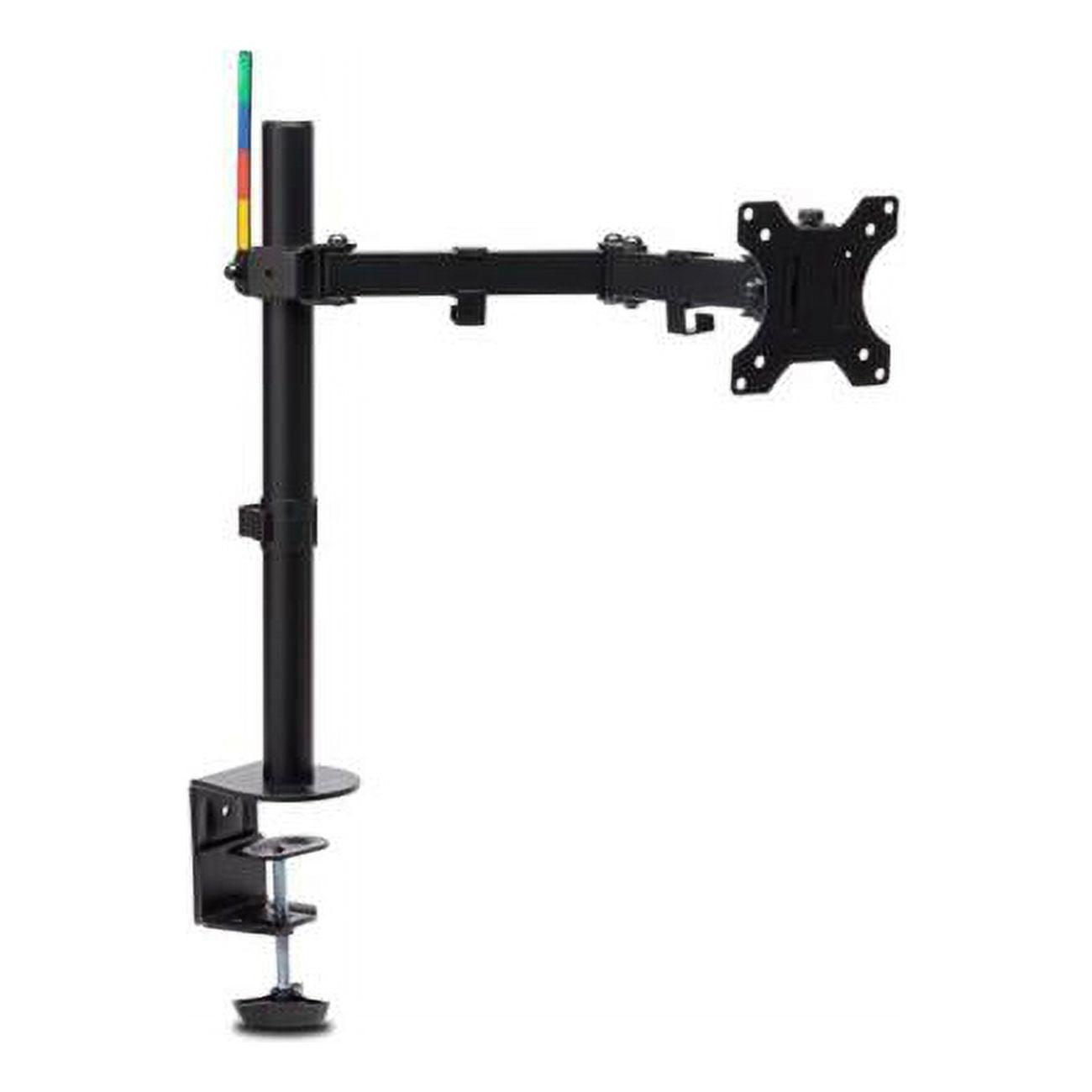 Black Adjustable Full-Motion Monitor Arm with Riser