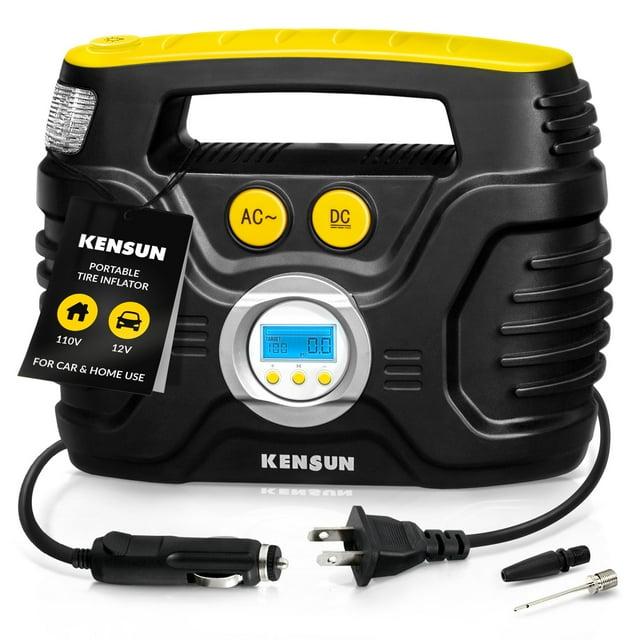 Kensun Air Compressor for Tires - Portable Tire Inflator Air Pump for Car - Electric Tire Compressor for Home and Car - Air Compressor Tire Pump - Air Pump for Cars, BIkes, And Inflatables