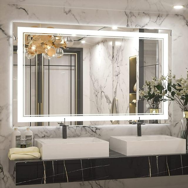 Ivy Bronx Keonjinn 40 X 24 In LED Bathroom Mirror With Lights, Adjustable 3 Color Lights, LED Vanity Mirror, Wall Mounted Anti-Fog Dimmable Mirror, UL Listed LED Driver, HD Tempered Glass(Horizontal/Vertical)