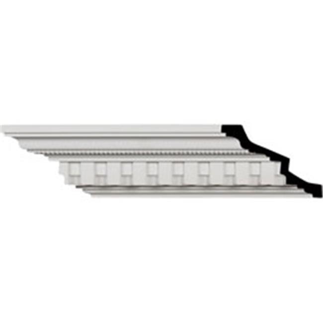 Kepler White Polyurethane Dentil Bead Crown Moulding - 96 in.