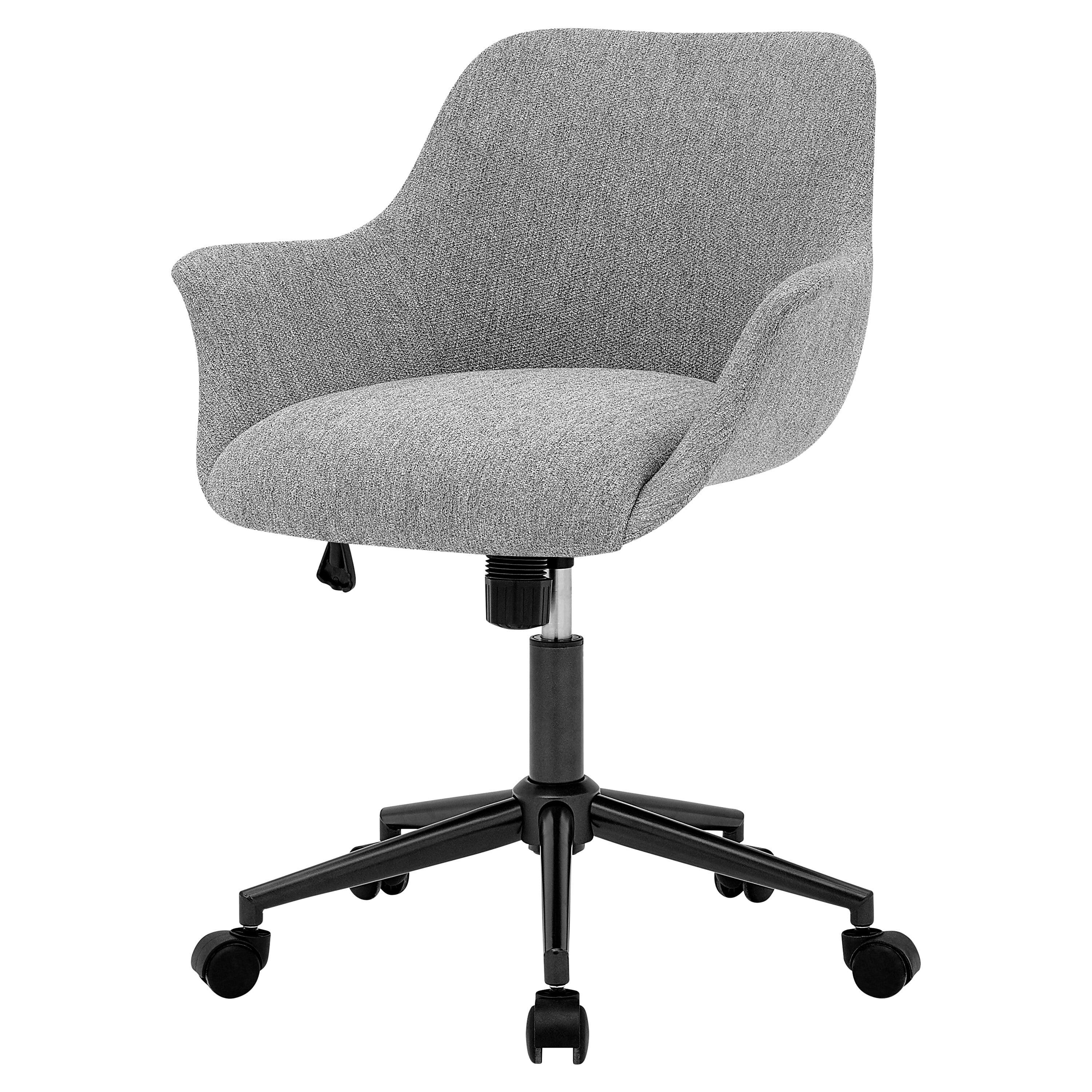 Strata Gray Fabric Swivel Office Chair with Metal Base