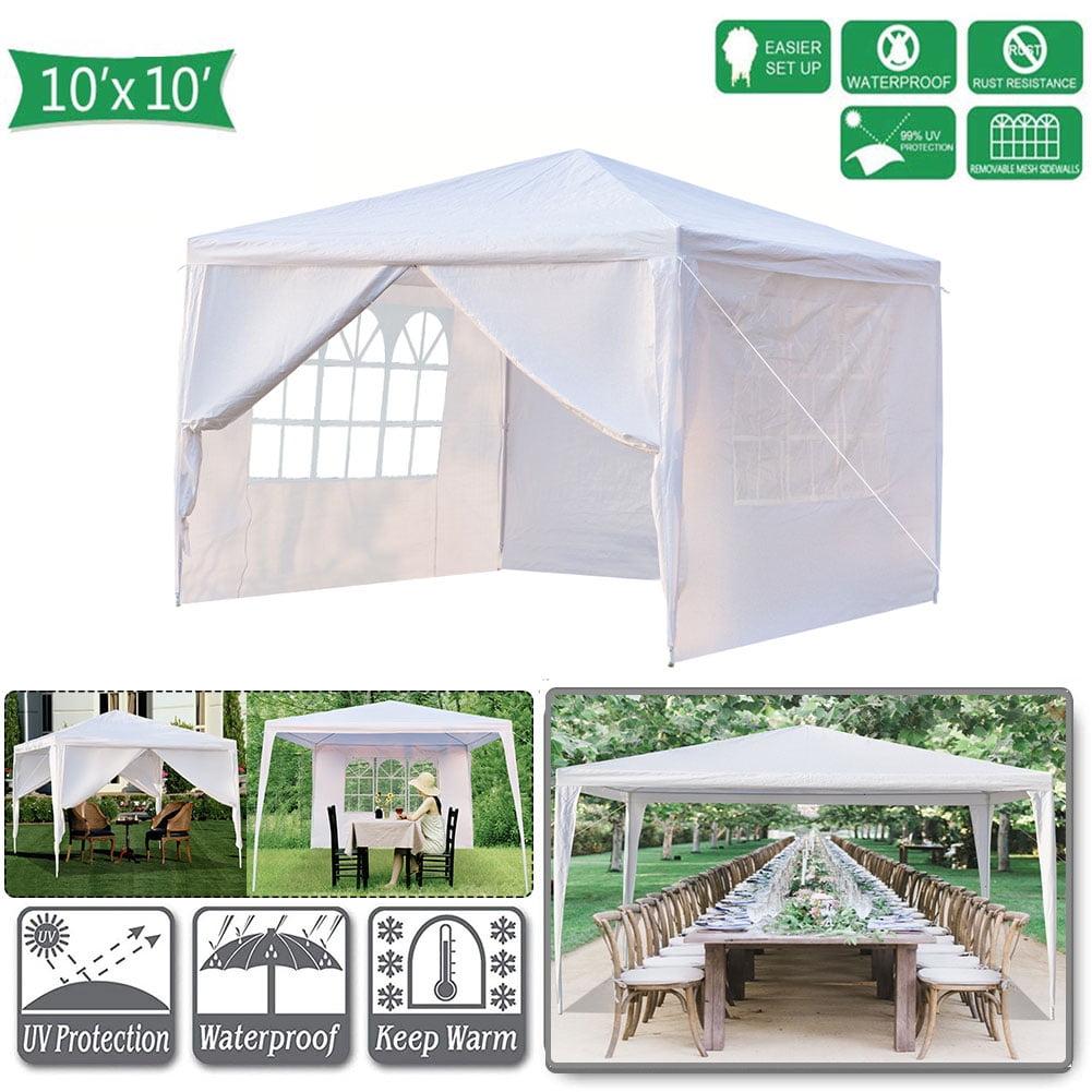 White 10x10 ft. Heavy Duty Waterproof Gazebo Canopy Tent