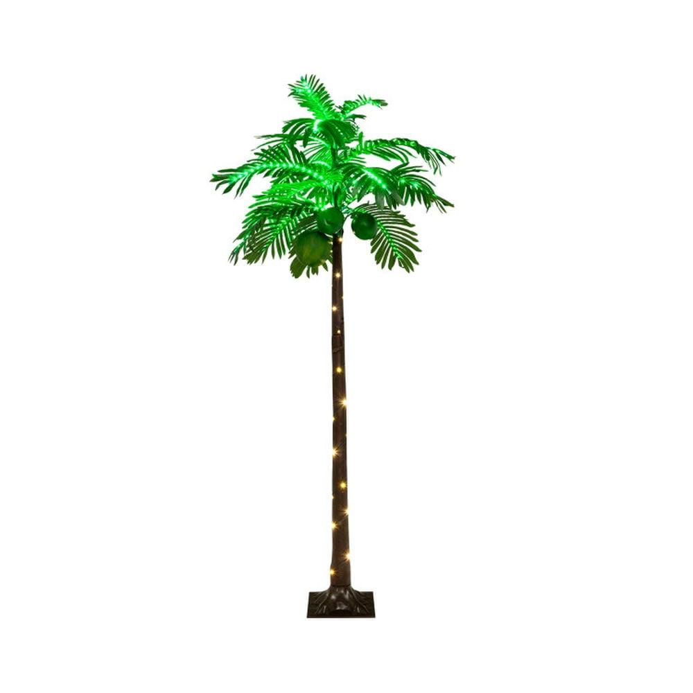 Costway 6 FT LED Lighted Artificial Palm Tree Hawaiian Style Tropical with Coconuts Beach