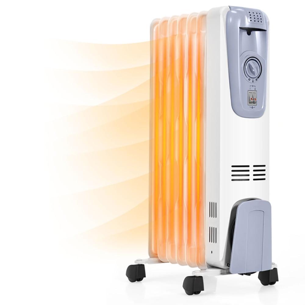 Kepooman Home Space Heater, Electric Heaters,1500W Oil Filled Radiator with Thermostat and 4 Bottom Wheels