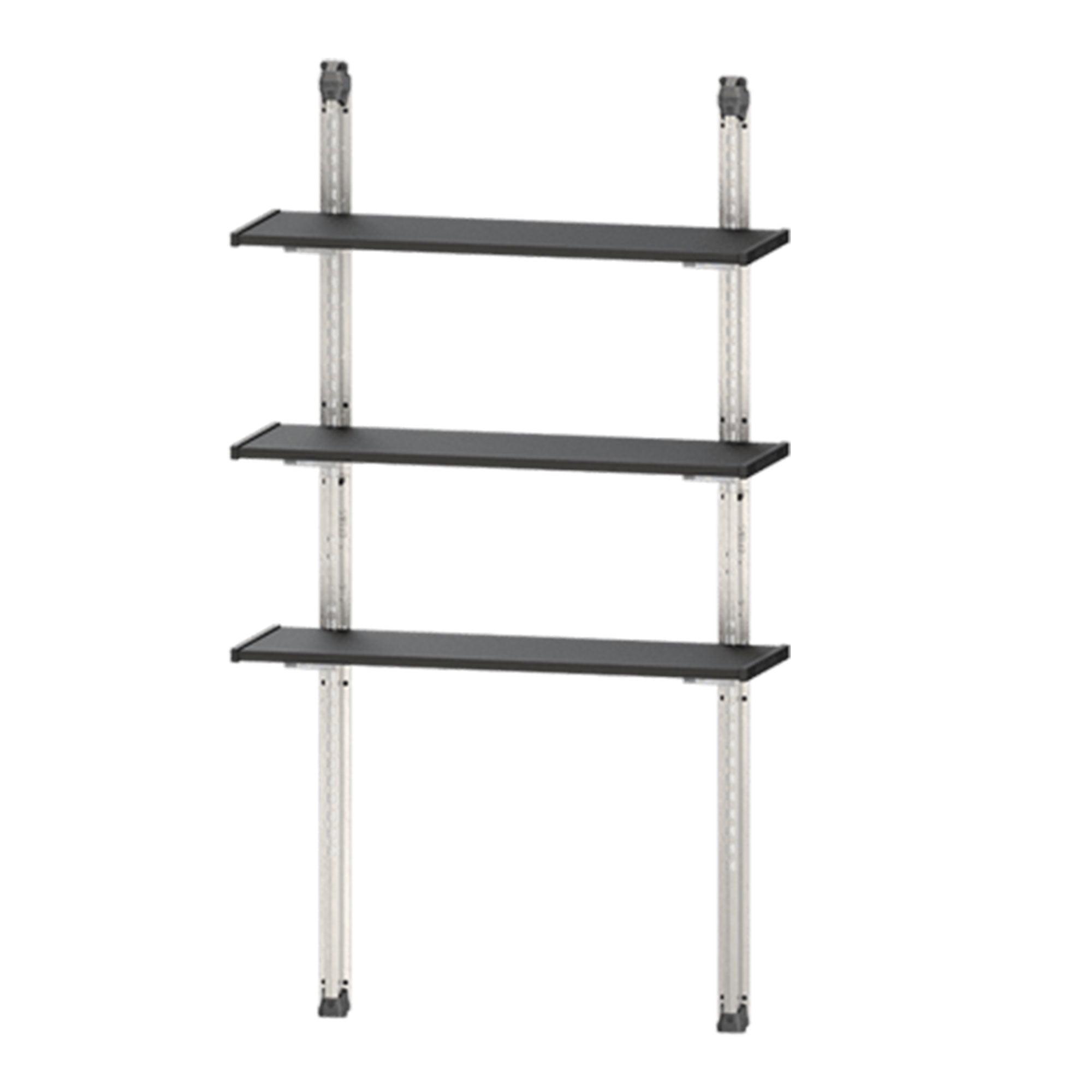 Keter Keter Storage Shed Shelf Kit 40 Inch Easy Assembly Steel Reinforced Utility Kit with Heavy Duty Brackets and Rails, Black