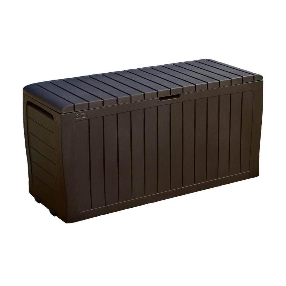 NATIONAL WINDOW 71 Gallon Resin Outdoor Storage Box For Patio Storage Mats, Throw Pillows, Garden Tools And Pool Floats