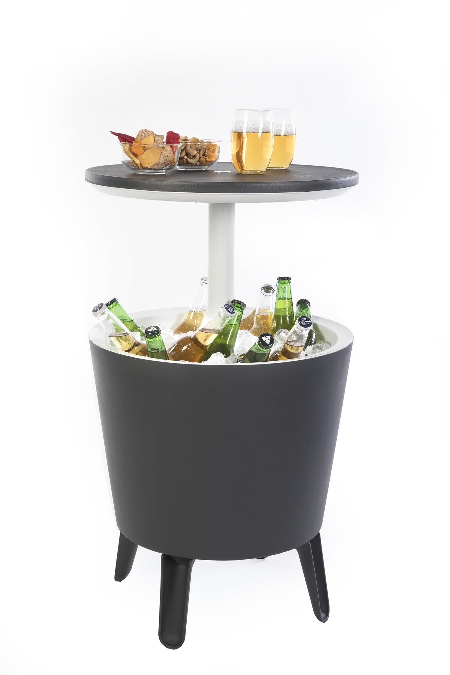Keter Keter 32 Qt. Cool Bar Cooler Outdoor Weather Resistant Patio Furniture 2 in 1 Pop Up Cocktail Side Table and Beverage Cooler Combo