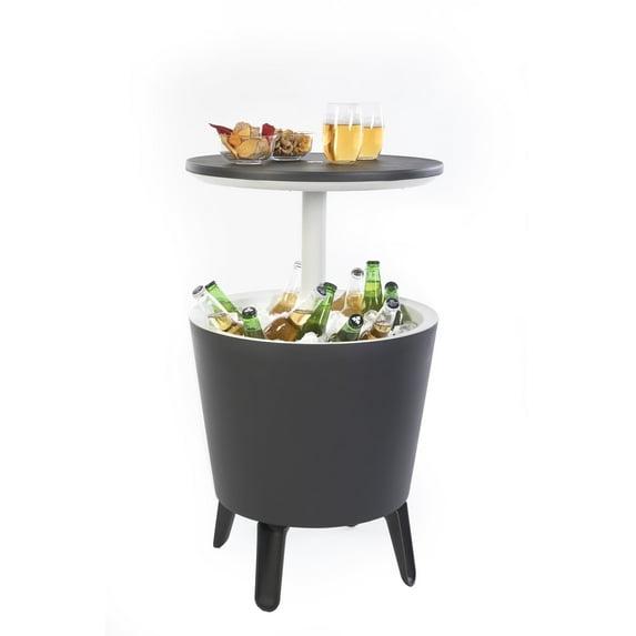 Keter Keter 32 Qt. Cool Bar Cooler Outdoor Weather Resistant Patio Furniture 2 in 1 Pop Up Cocktail Side Table and Beverage Cooler Combo
