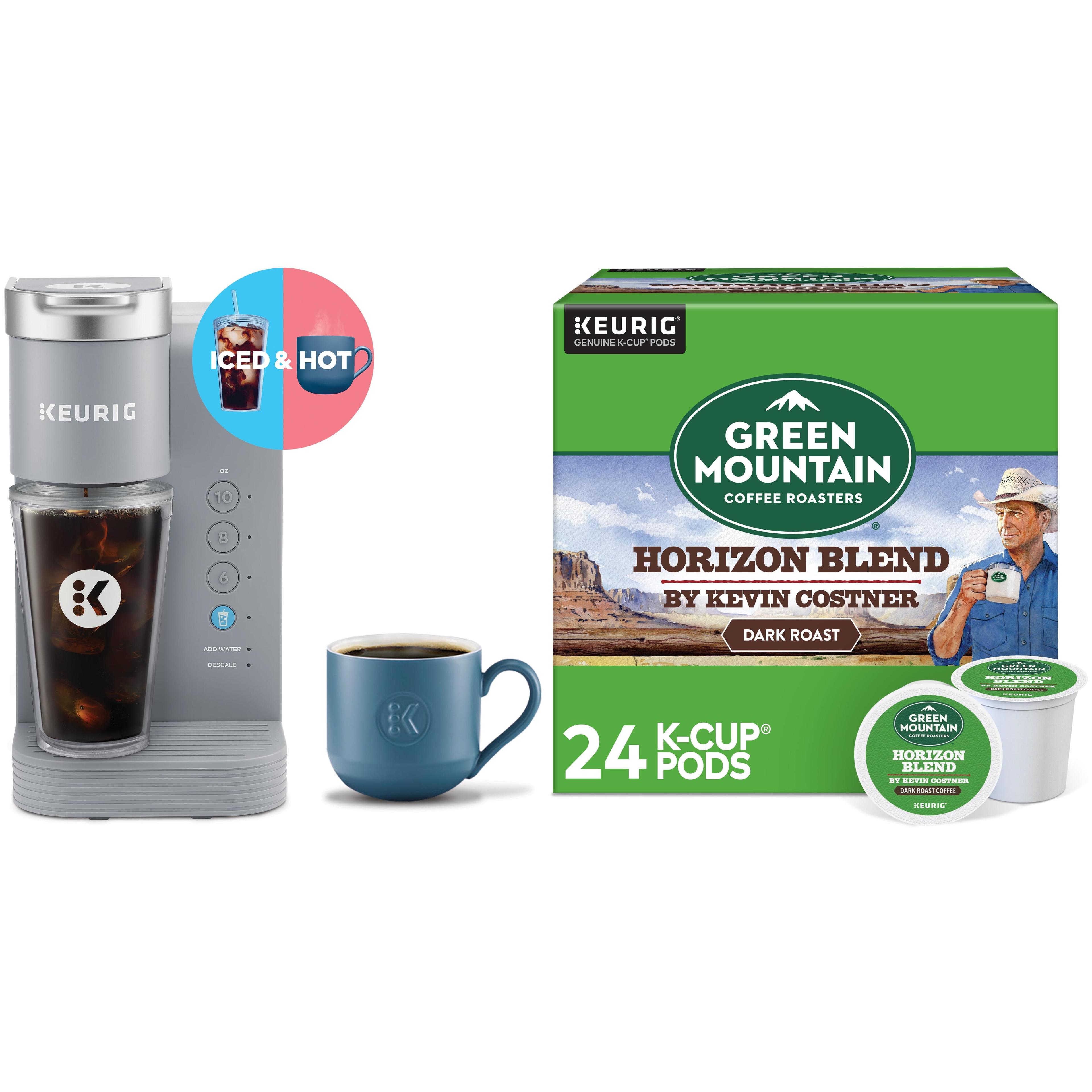 Keurig K-Iced Essentials, Gray Iced and Hot Single-Serve K-Cup Pod Coffee Maker, reusable tumbler included