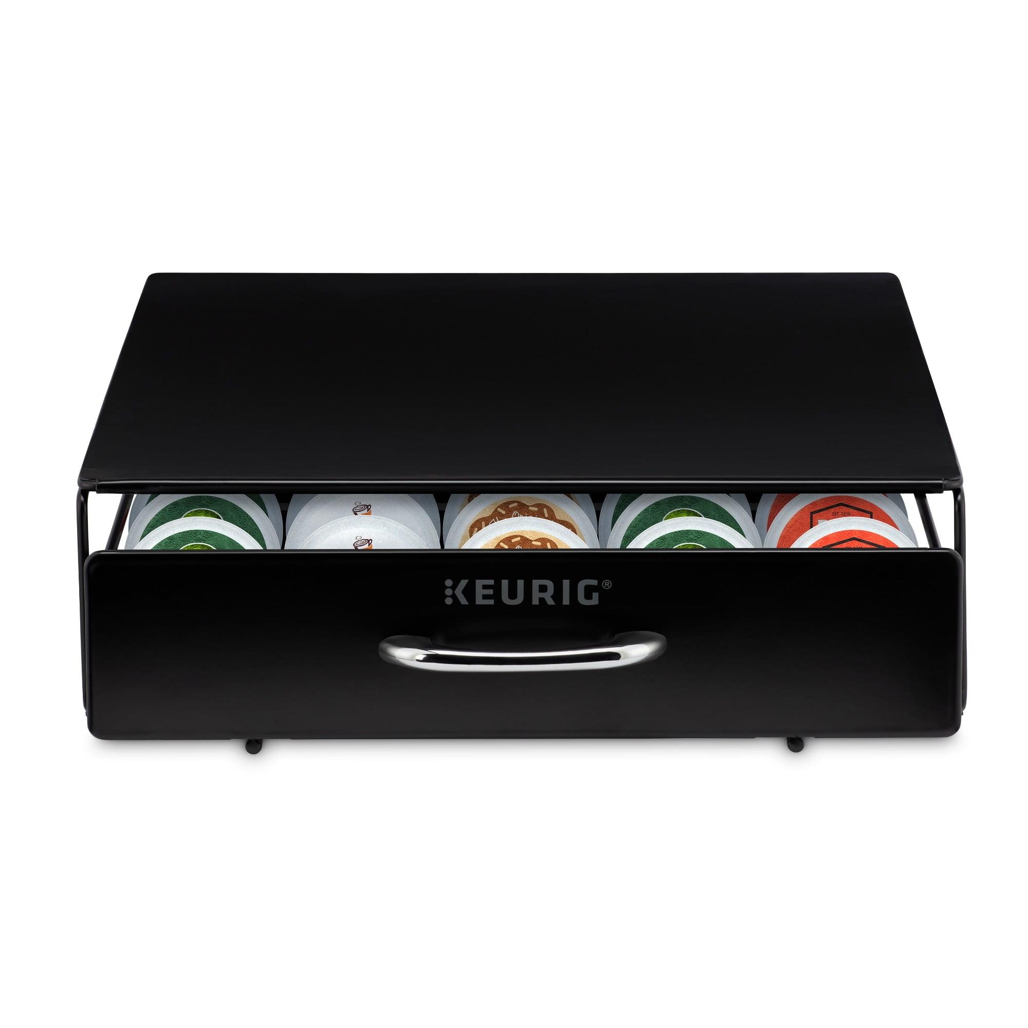 Black Metal Coffee Capsule Drawer for 35 Pods