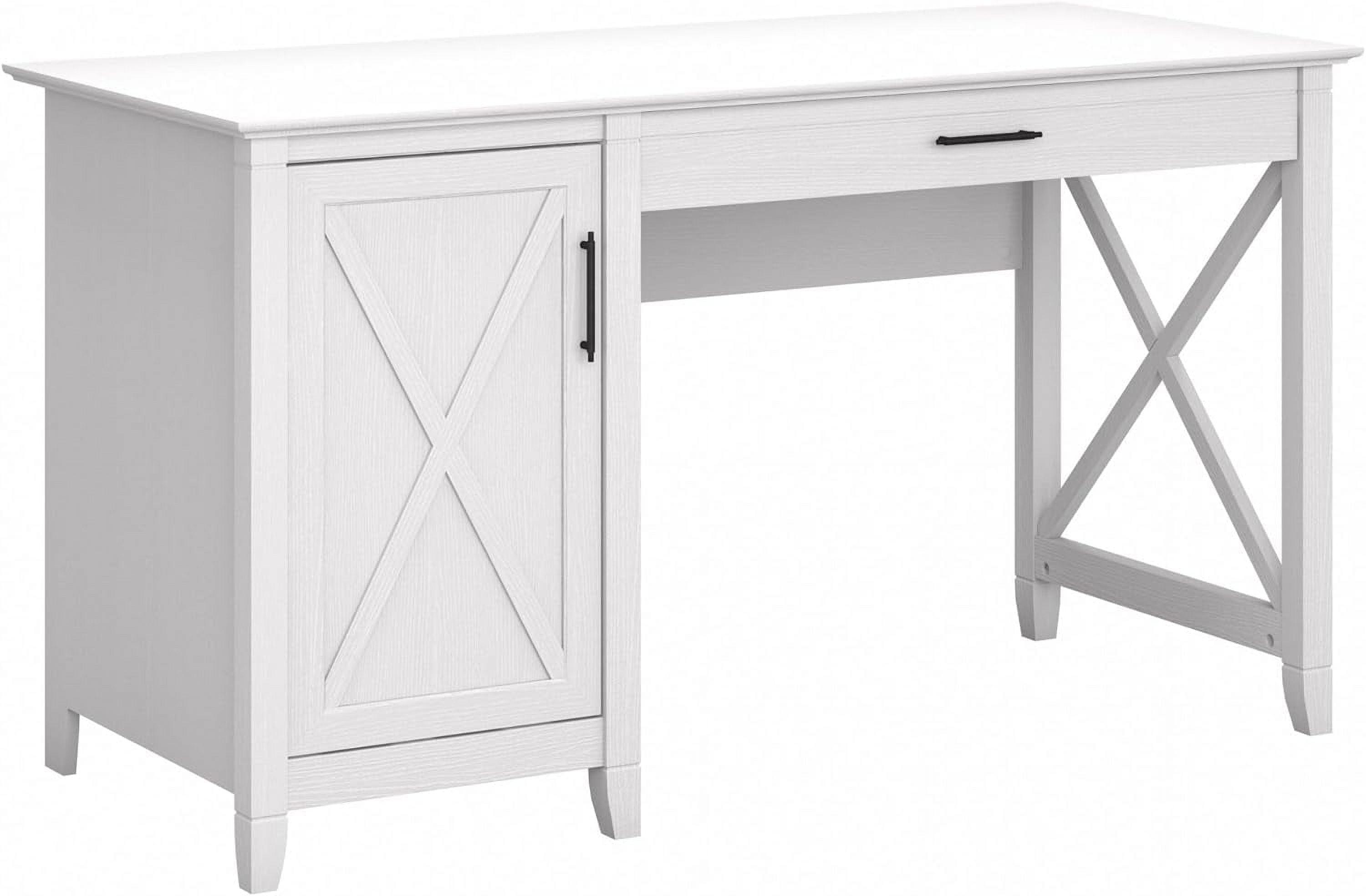 Key West 54'' Pure White Oak Computer Desk with Storage