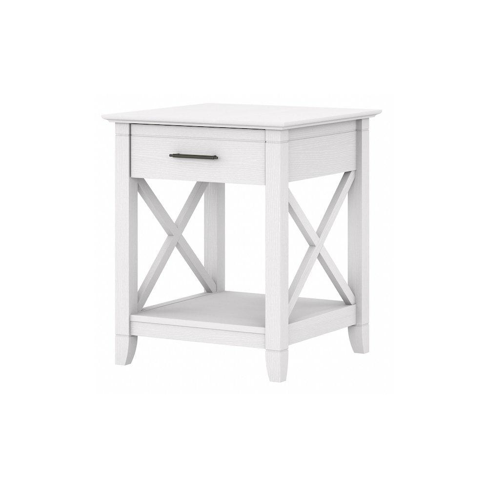 Key West End Table with Storage in Pure White Oak - Engineered Wood