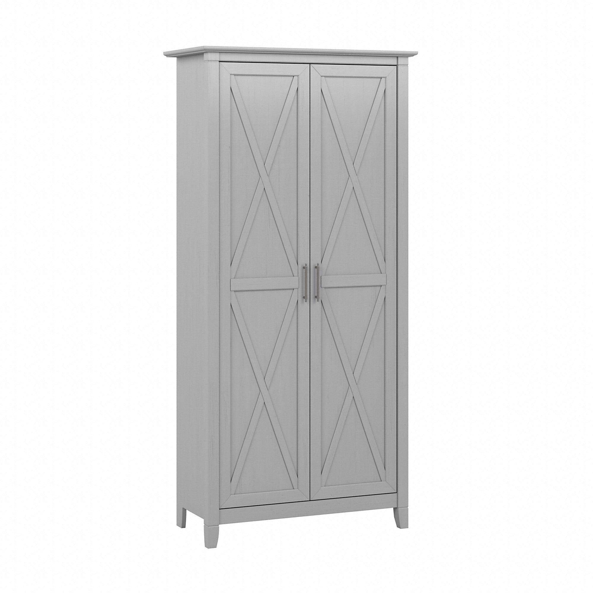 Key West Tall Storage Cabinet with Doors in Cape Cod Gray - Engineered Wood