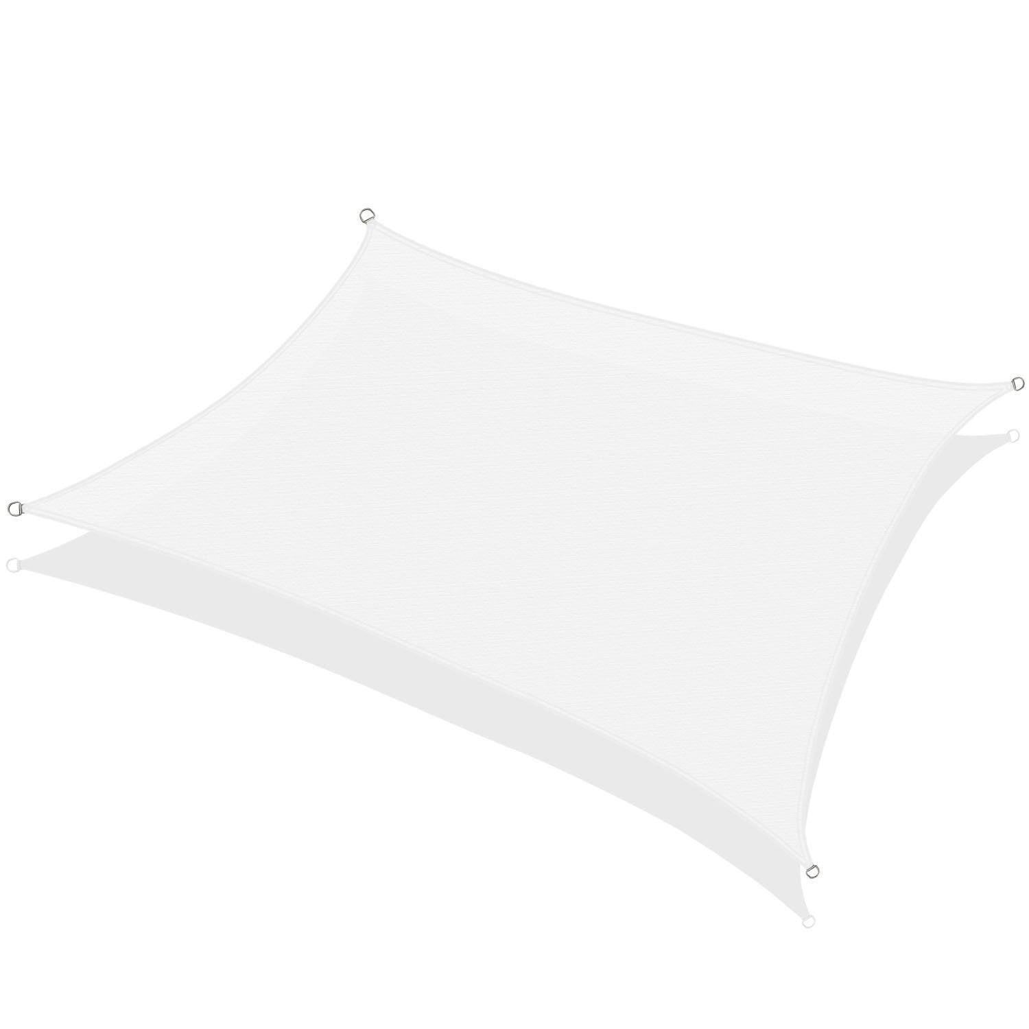 Khomo Gear 8 x 12 Ft White Rectangle Shade Sail, UV Resistant