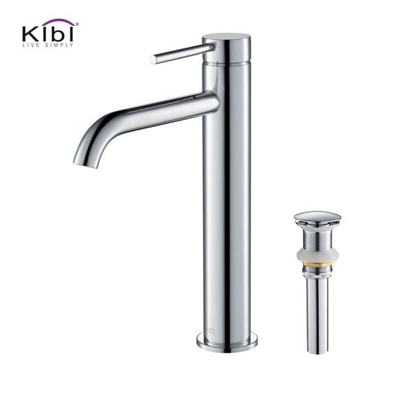 KIBI C-KBF1009CH-KPW101CH Circular Vessel Sink Faucet Single-handle Bathroom Faucet