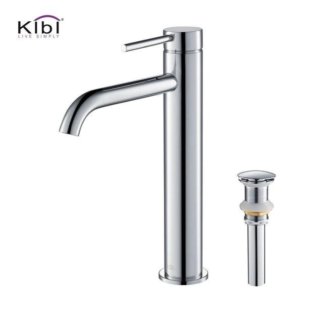KIBI C-KBF1009CH-KPW101CH Circular Vessel Sink Faucet Single-handle Bathroom Faucet