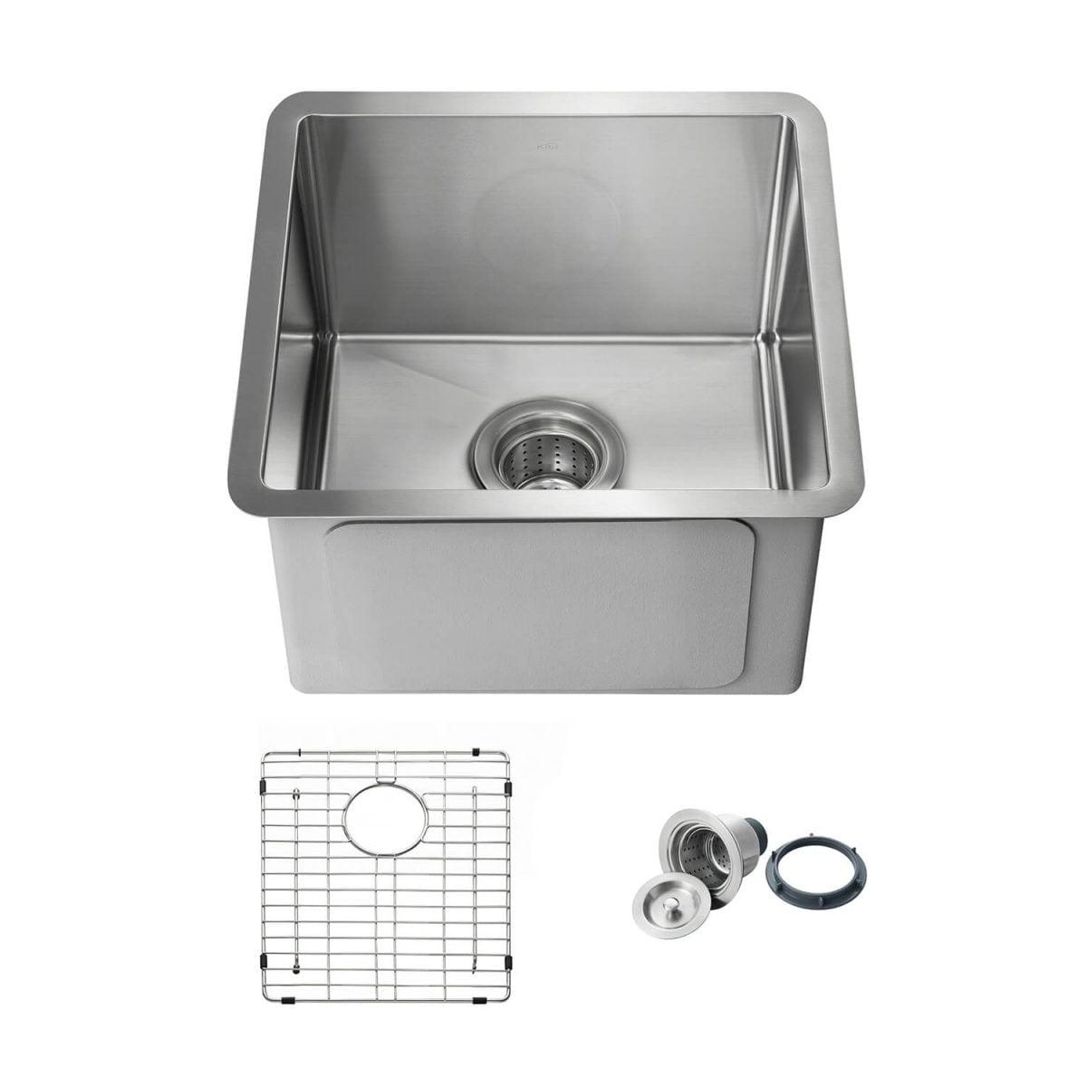 16'' L Undermount Single Bowl Stainless Steel Kitchen Sink