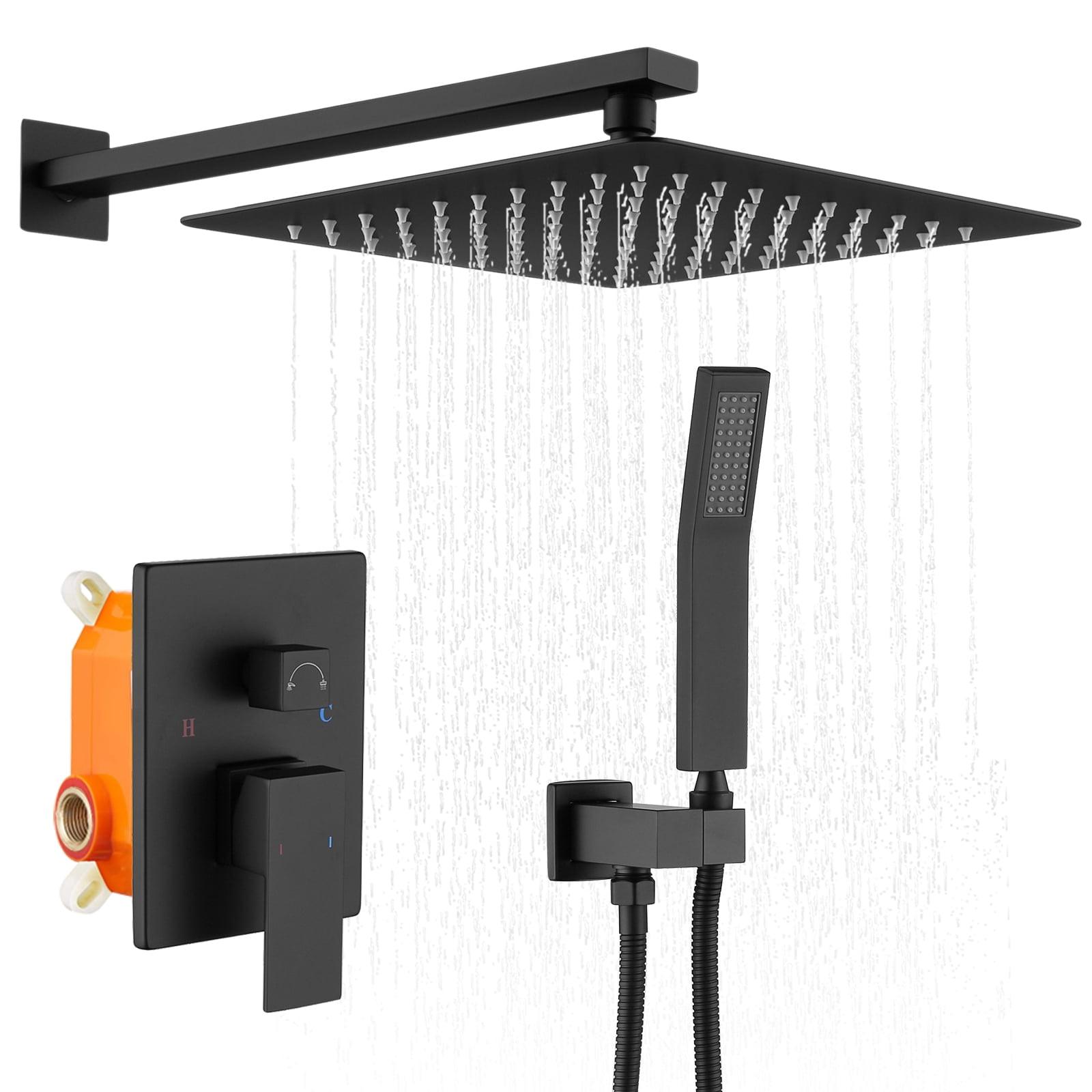 Matte Black Stainless Steel Multi-Head Rain Shower System