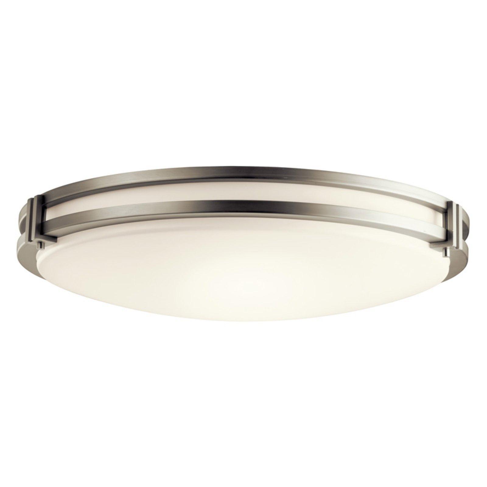 Avon 24" Brushed Nickel LED Flush Mount Ceiling Light with White Acrylic Shade