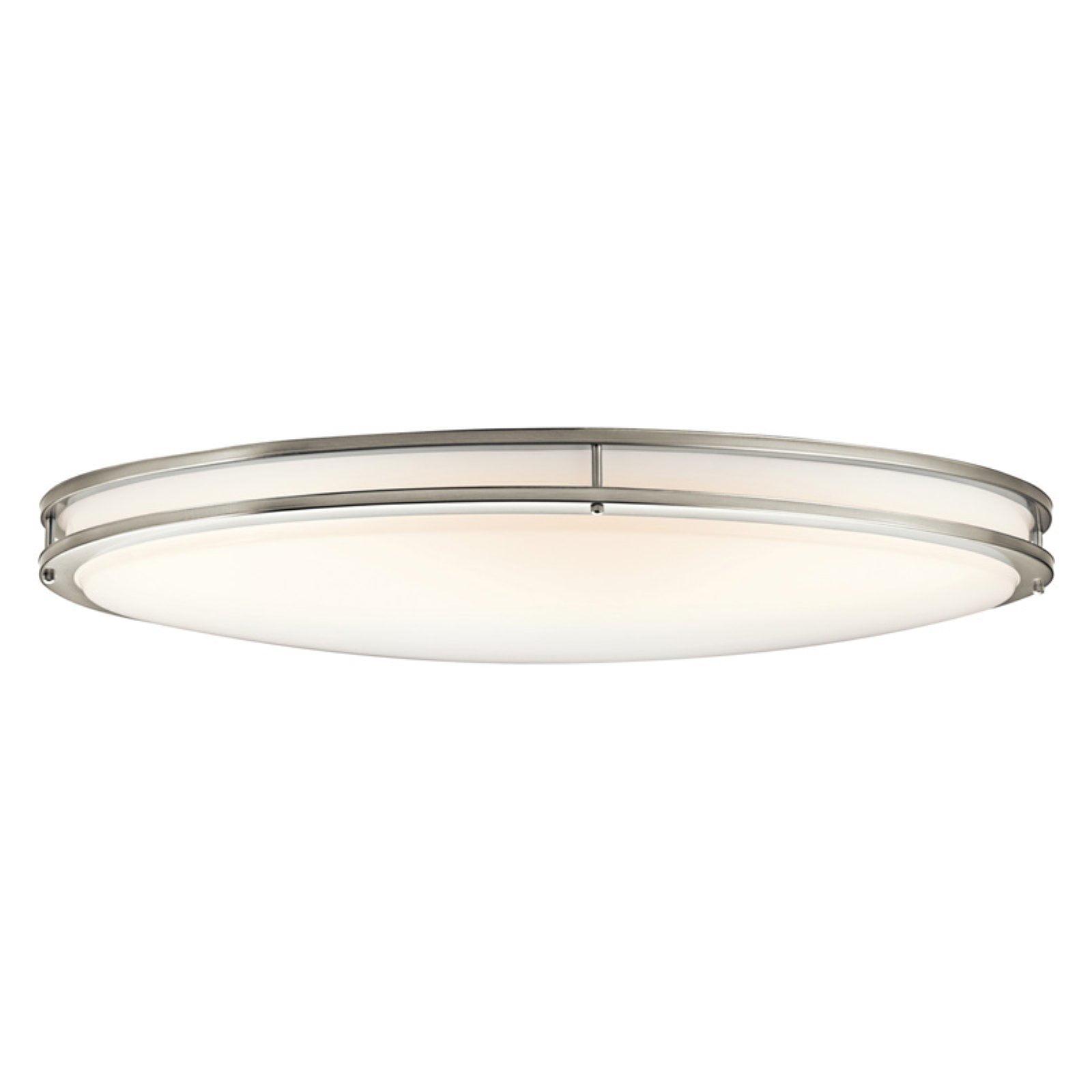 Brushed Nickel LED Drum Shade Flush Mount Ceiling Light