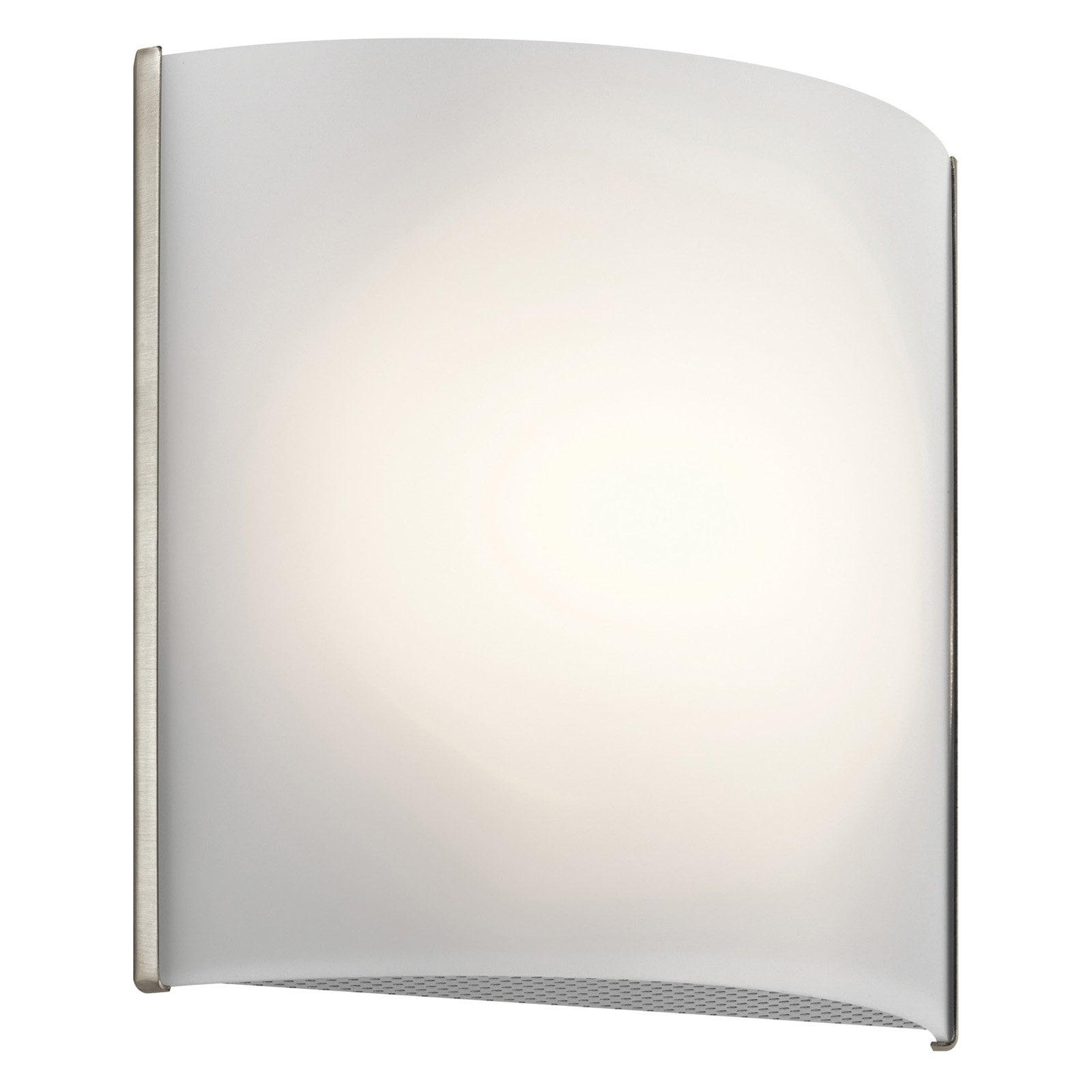 Transitional Brushed Nickel 8'' LED Wall Sconce with White Shade