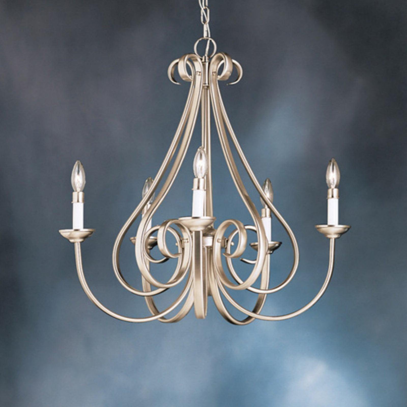 Dover 25" Brushed Nickel 5-Light Candle-Style Chandelier