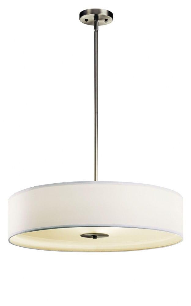 24" 3 Light Convertible Pendant Brushed Nickel