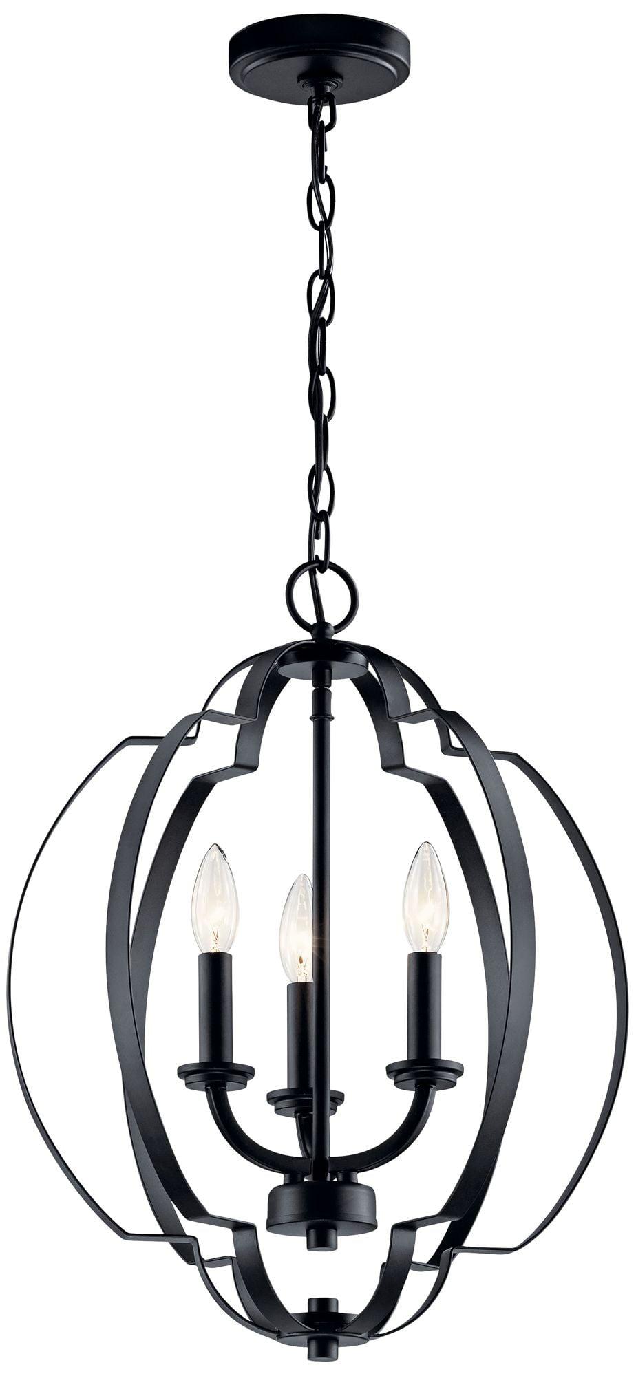 Elegant Traditional 3-Light Pendant in Sleek Black