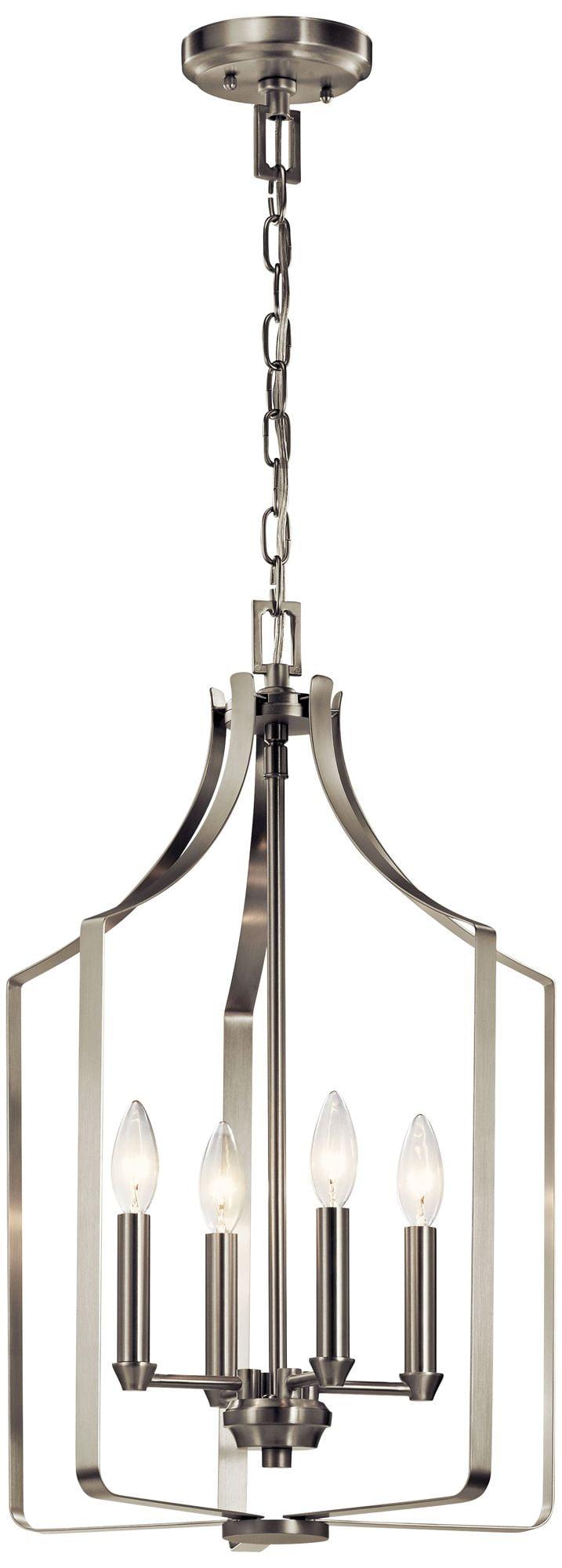 Brushed Nickel Mini Cage 4-Light Chandelier