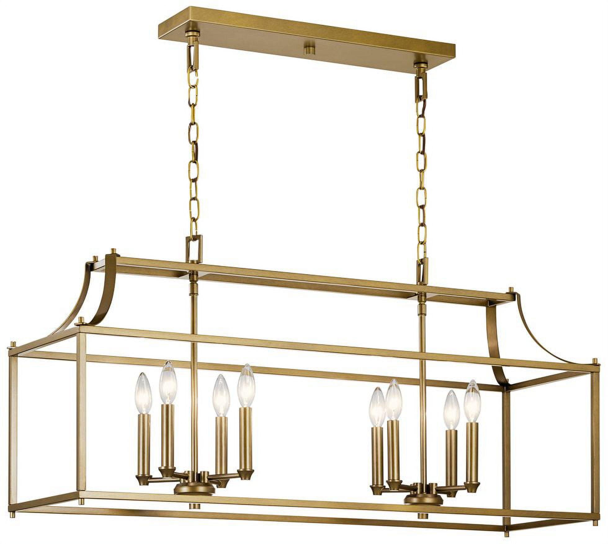 Morrigan Natural Brass 8-Light Linear Candelabra Chandelier