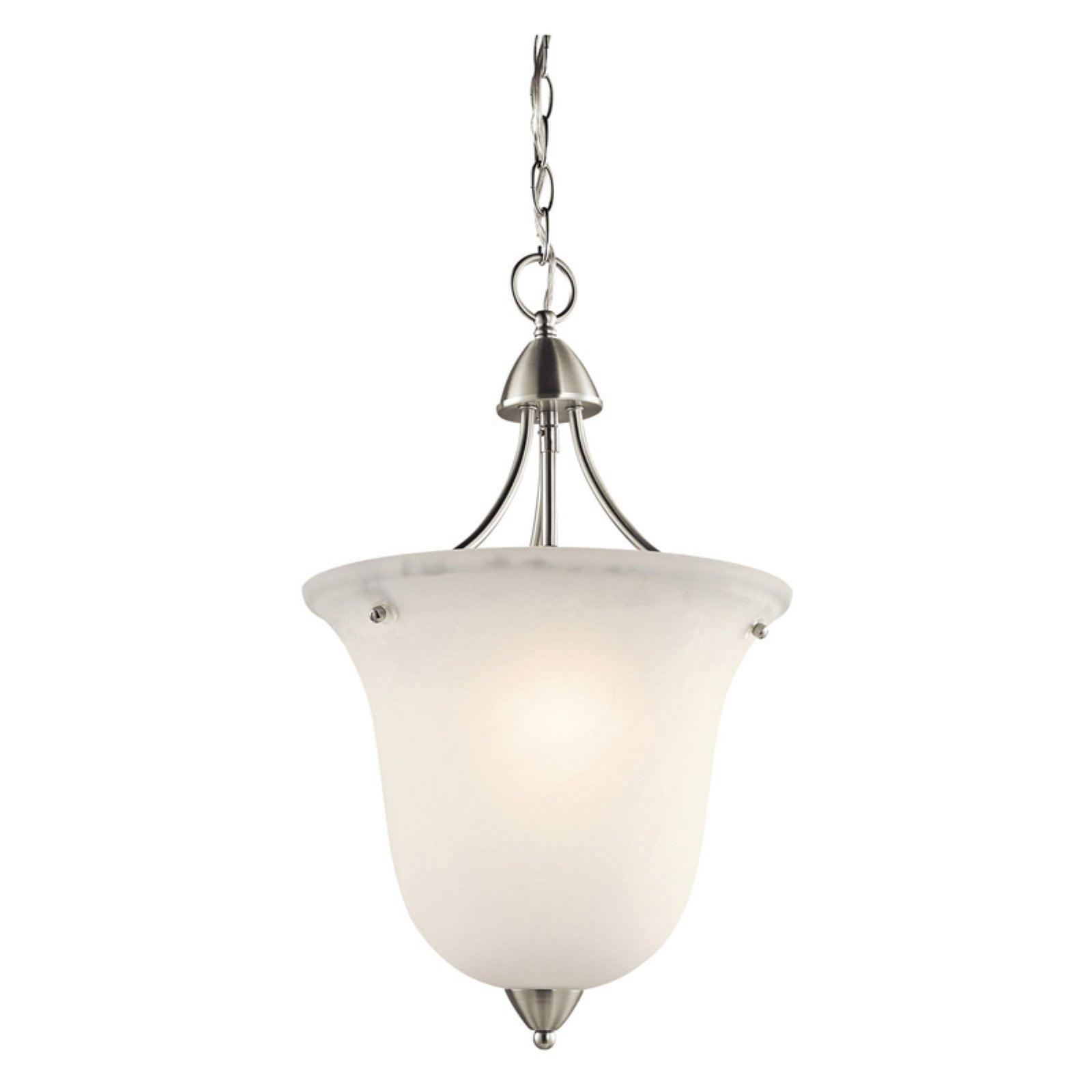 Nicholson 16" Transitional Urn-Style Pendant with Satin Etched Glass - Brushed Nickel