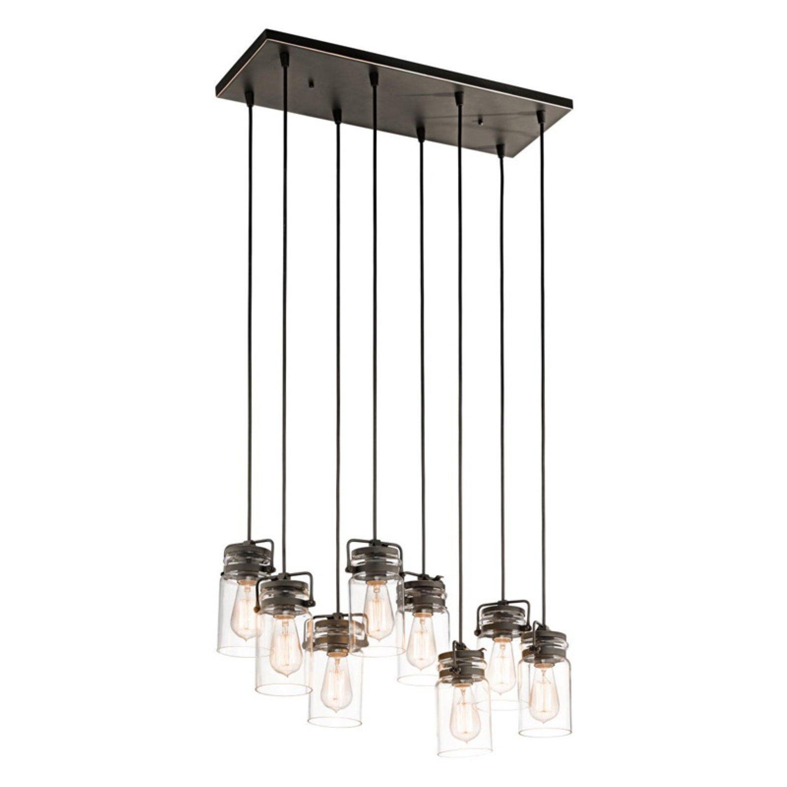 Olde Bronze Vintage Jar-Inspired 8-Light Linear Chandelier