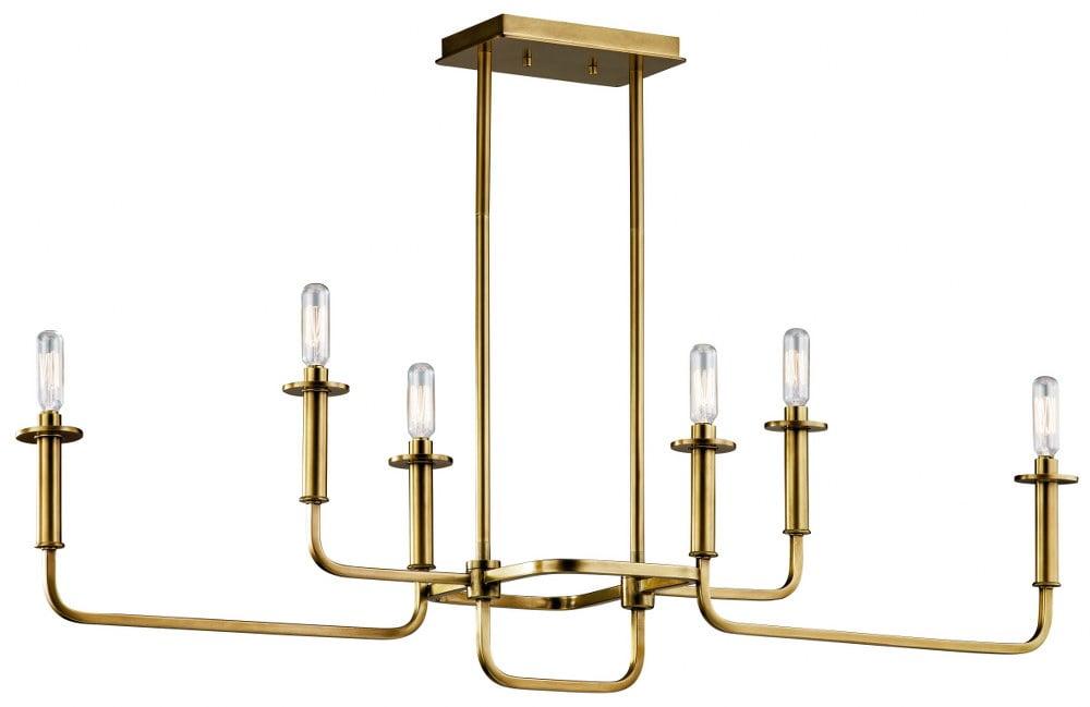 6 Light Linear Chandelier In Mid-Century Modern Style-17.5 Inches Tall And 11 Inches Wide Kichler Lighting 43362Nbr