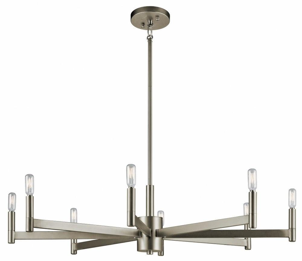 Sleek Modern 35'' Black Nickel 8-Light Ambient Chandelier