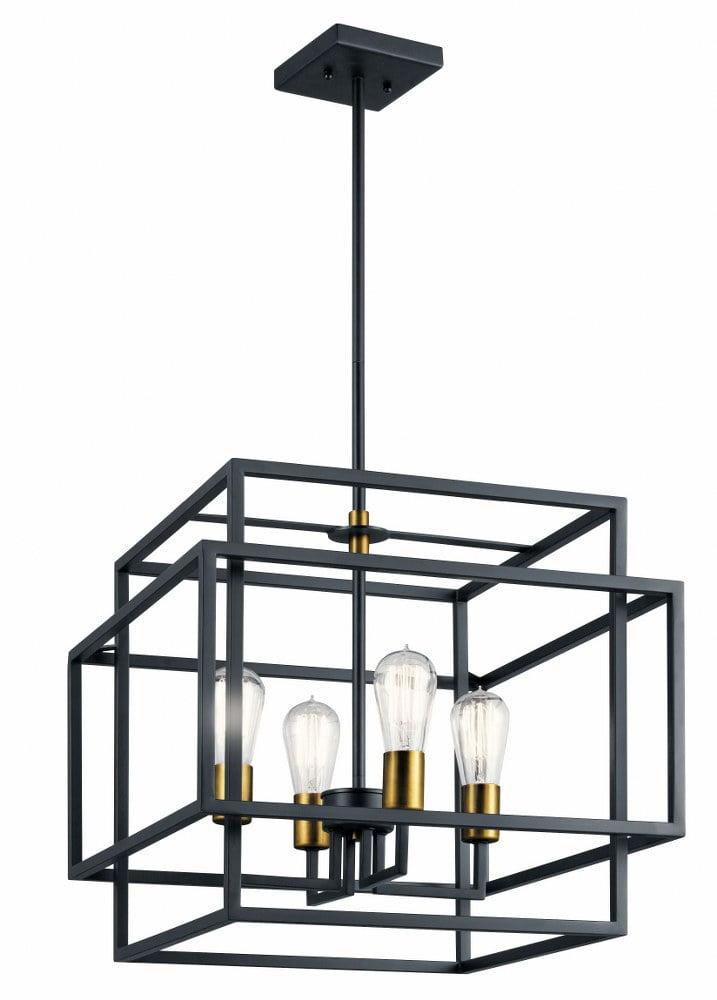 Modern Matte Black 18" Ambient 4-Light Ceiling Pendant