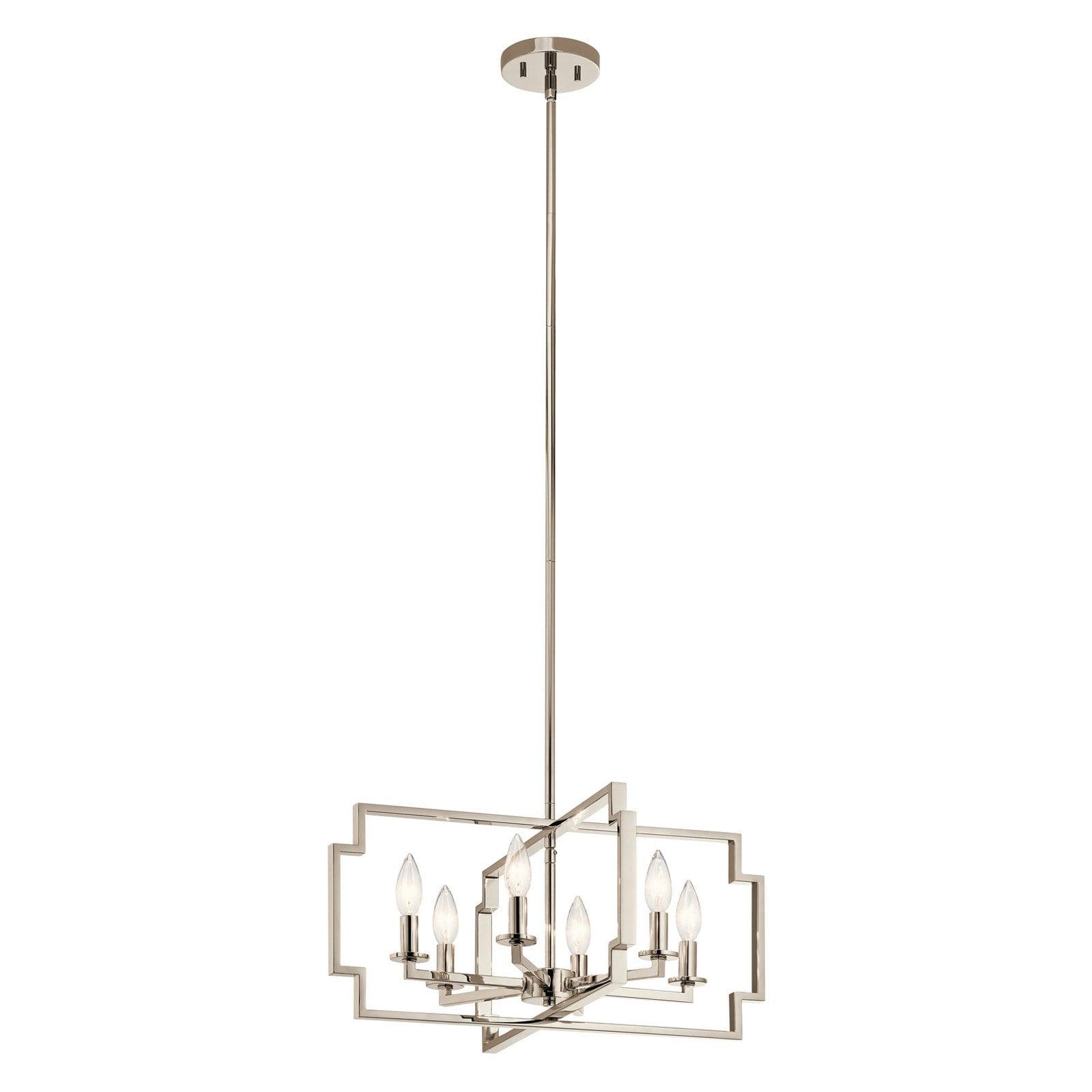 Kichler 44128 Downtown Deco 6 Light 22" Wide Taper Candle Chandelier - Nickel