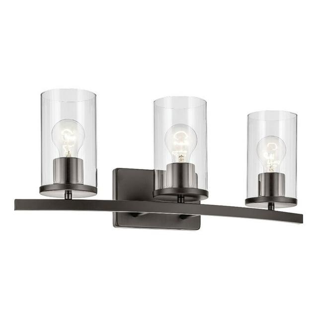 45497OZCLR-Kichler Lighting-Crosby - 3 Light Bath Vanity-8.75 Inches Tall and 23 Inches Wide-Olde Bronze Finish-Clear Glass Color