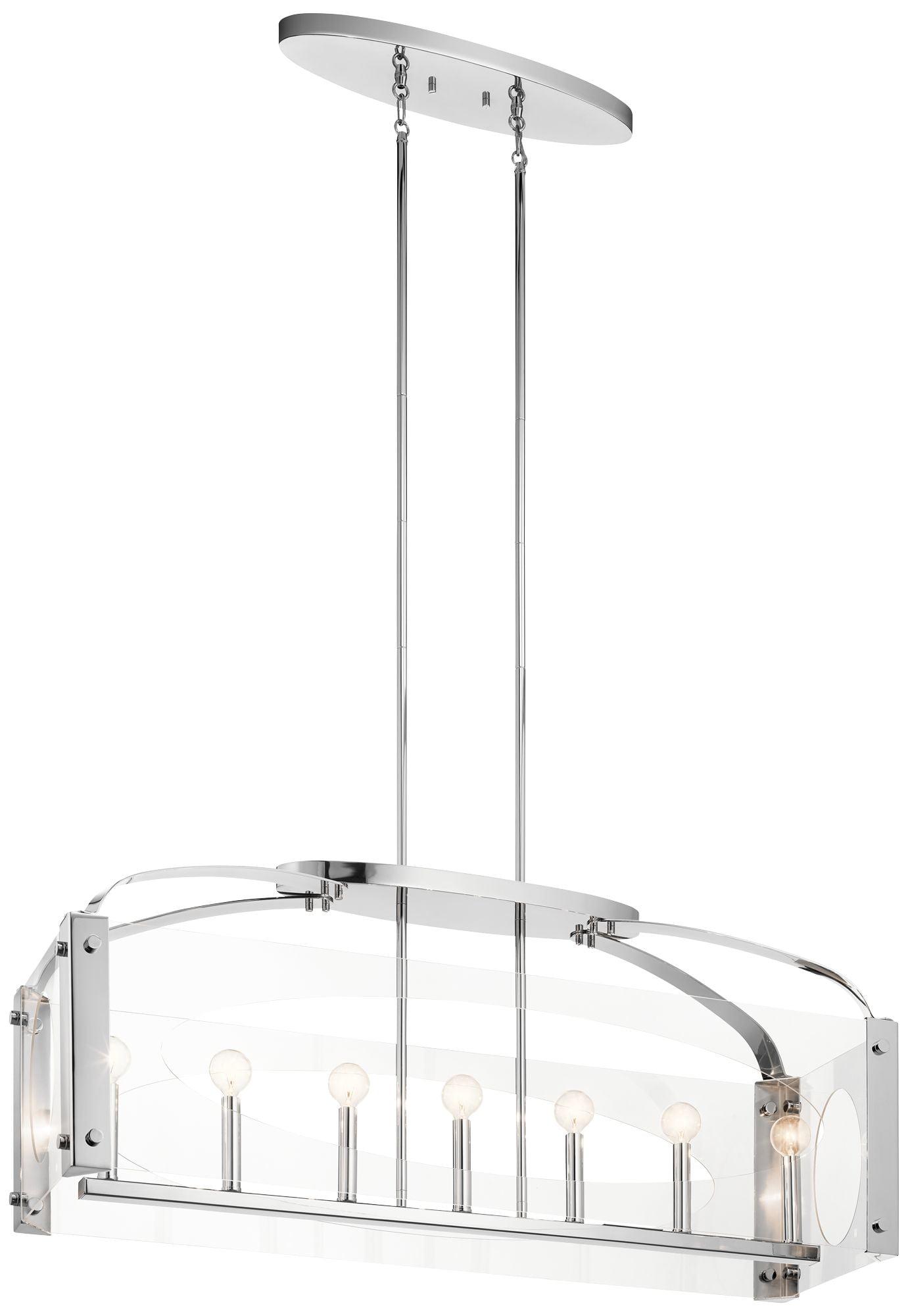 Kichler 52023 Pytel 7 Light 40" Wide Taper Candle Linear Chandelier - Chrome