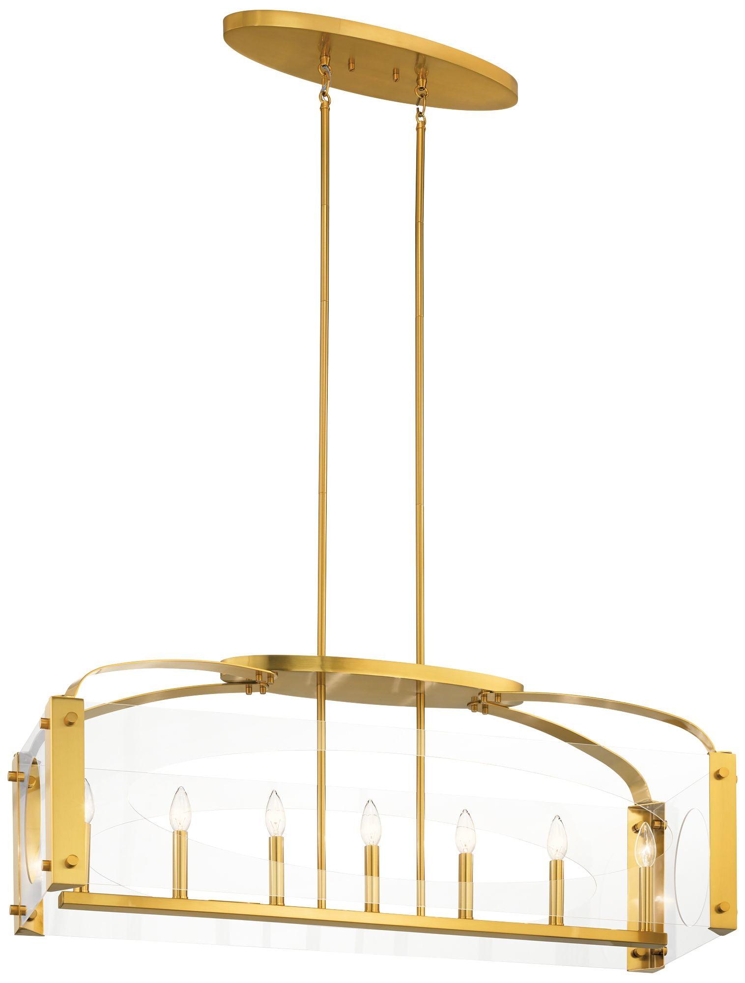 Pytel Modern 7-Light Linear Chandelier in Fox Gold with Clear Acrylic