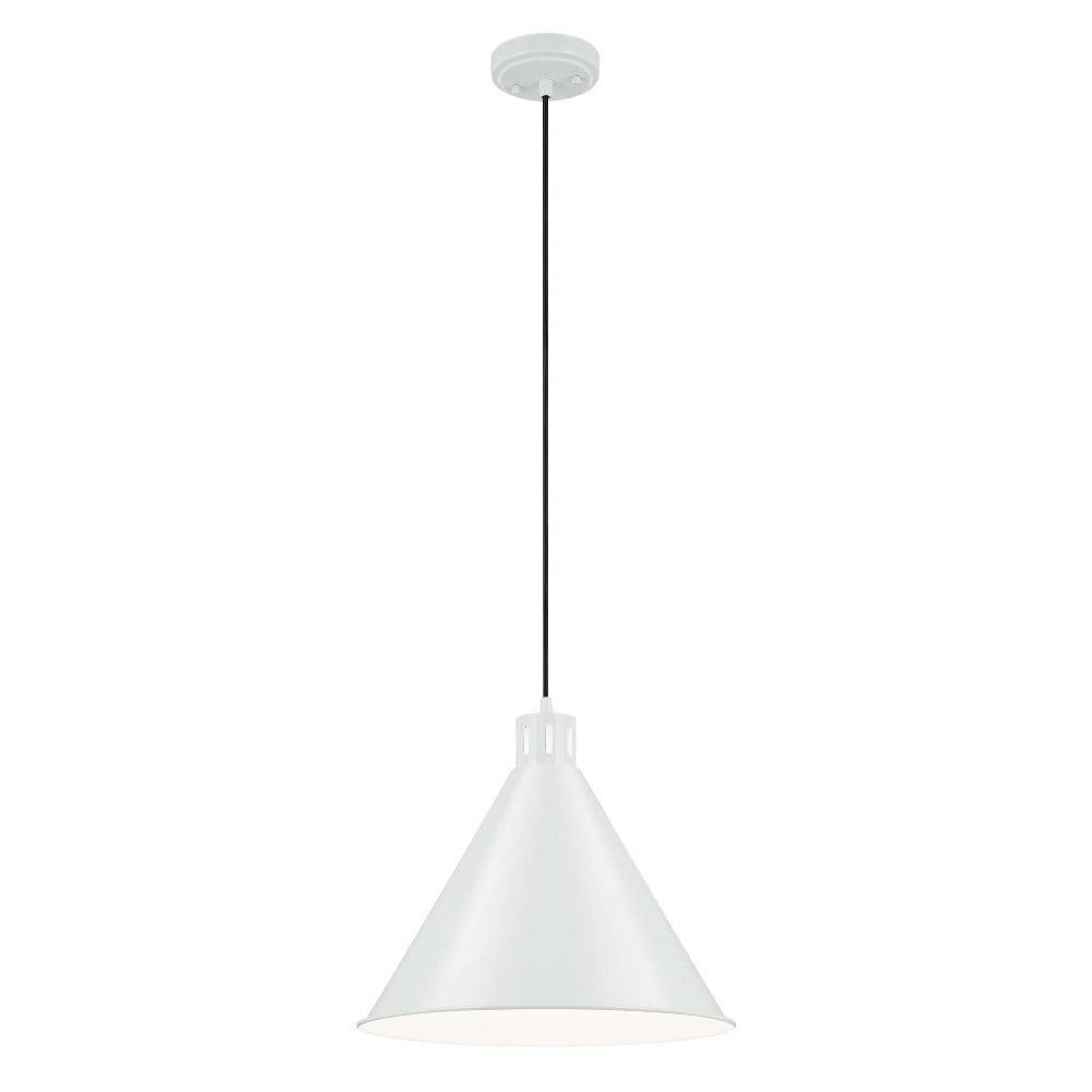 Zailey White Steel Cone Pendant Light with Adjustable Height