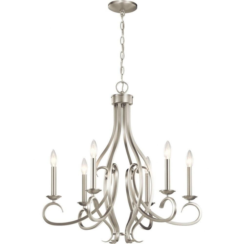 Kichler 52240 Ania 6 Light 26" Wide Taper Candle Style Chandelier - Nickel