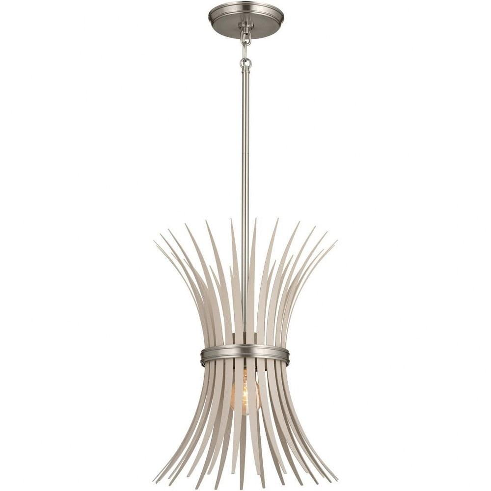 Baile Brushed Nickel Mini Pendant with Vintage Wheat Motif